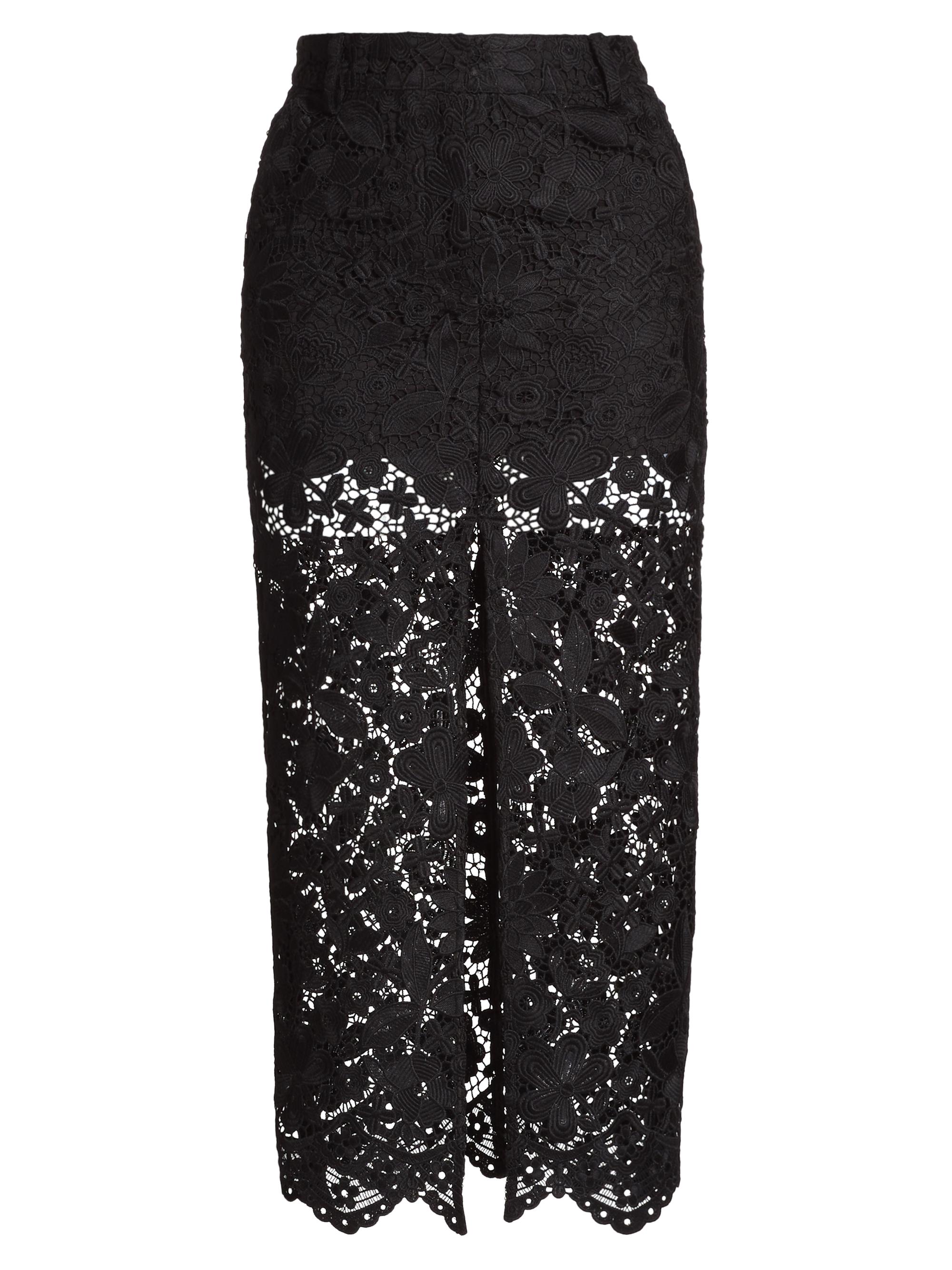 Generation Love Women's Medina Guipure Lace Midi-Skirt - Black
