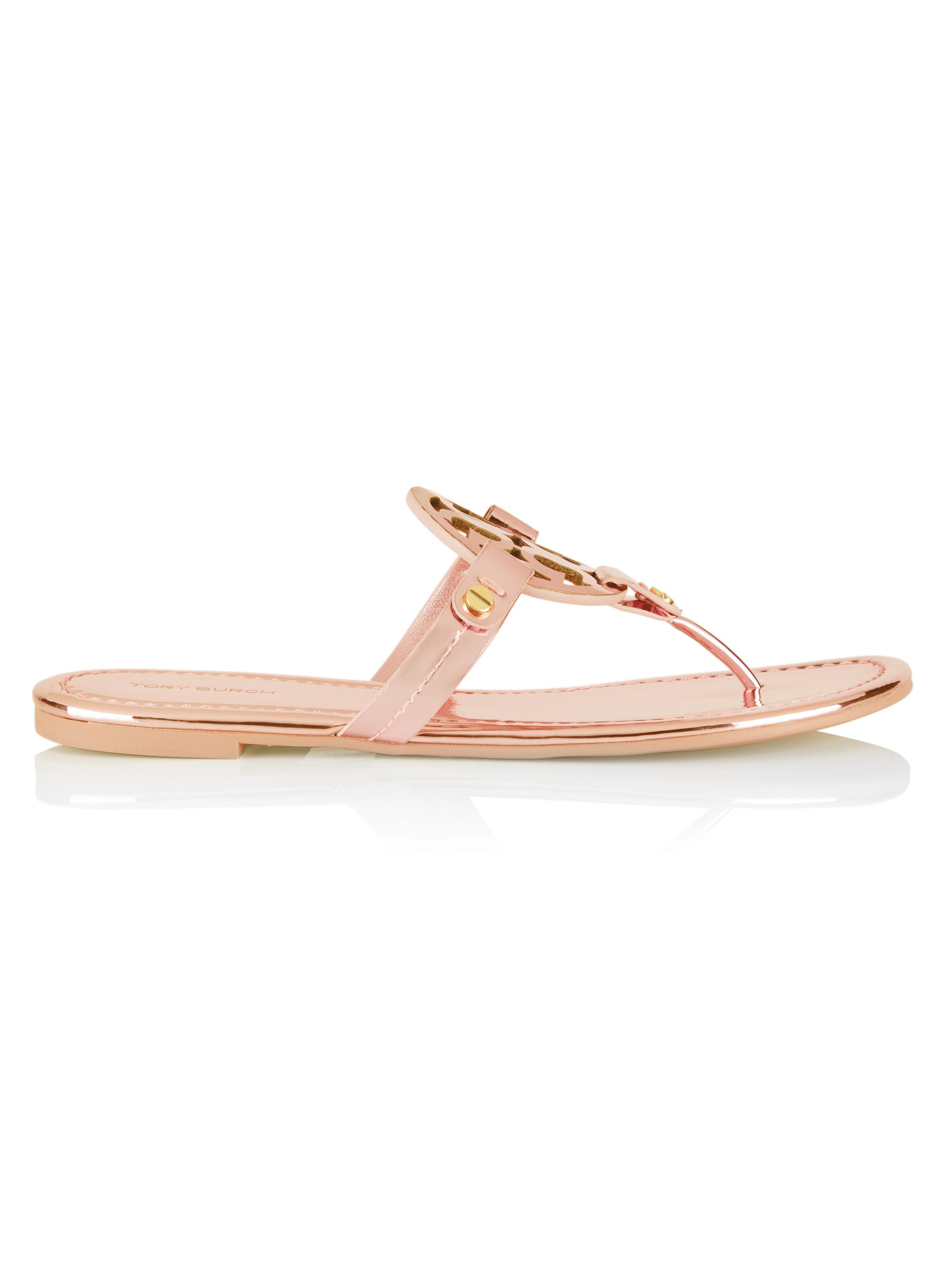 Tory Burch Women's Miller Metallic Leather Sandals - Rose Gold
