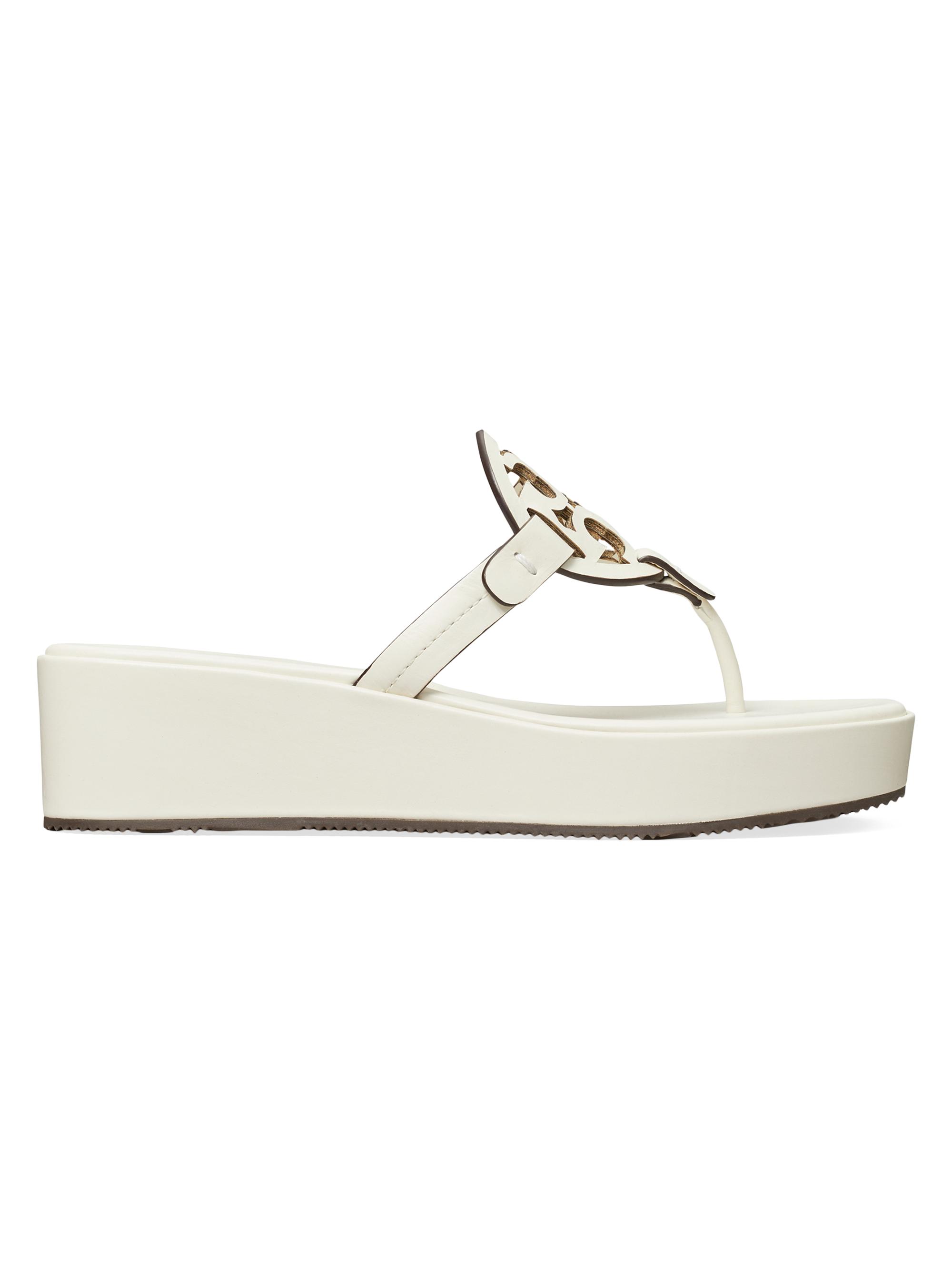 Tory Burch Women's Miller Leather Wedge Sandals - New