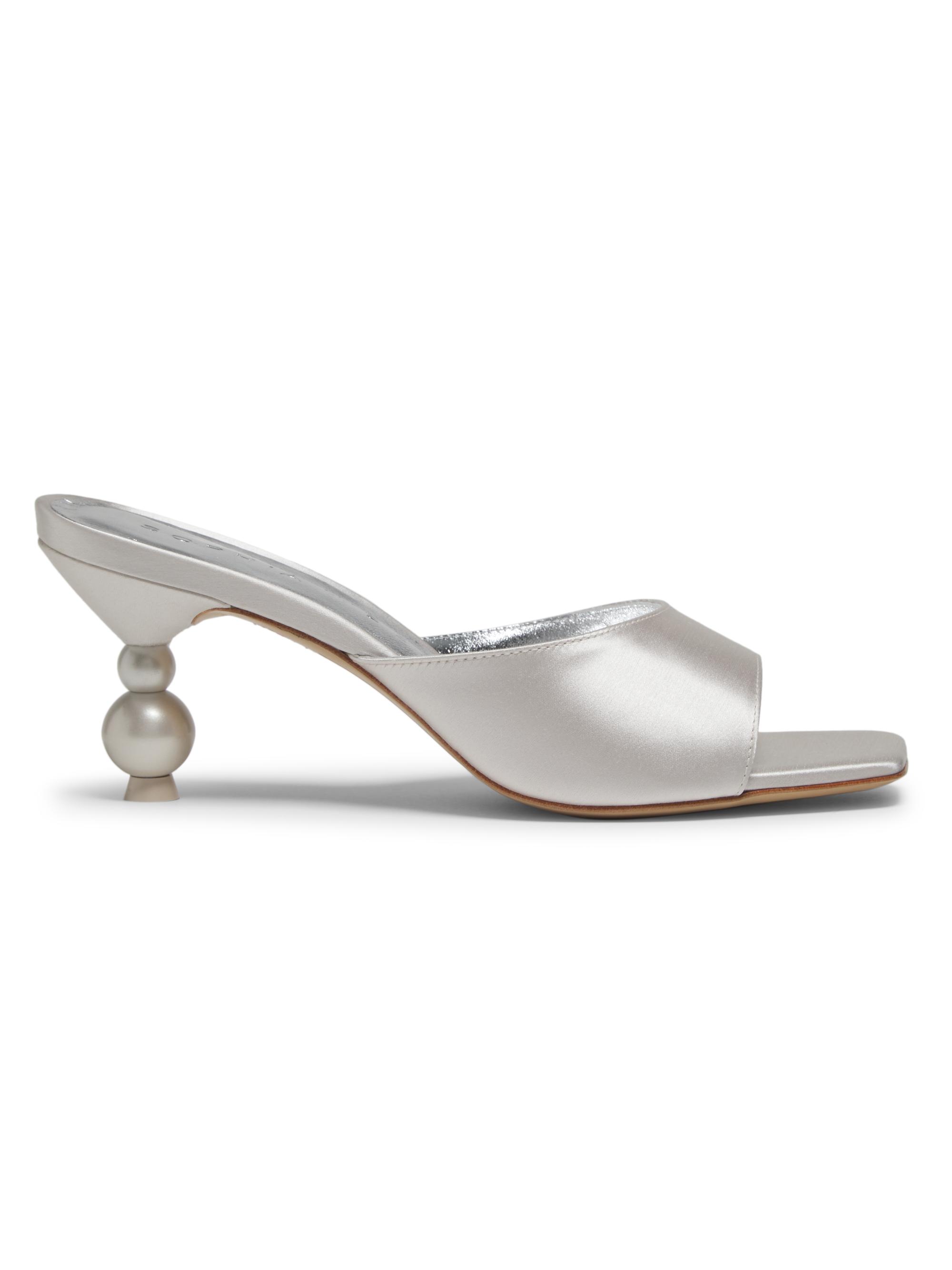 Sophia Webster Women's Perla 70MM Satin Mule Sandals -  Satin Pearl