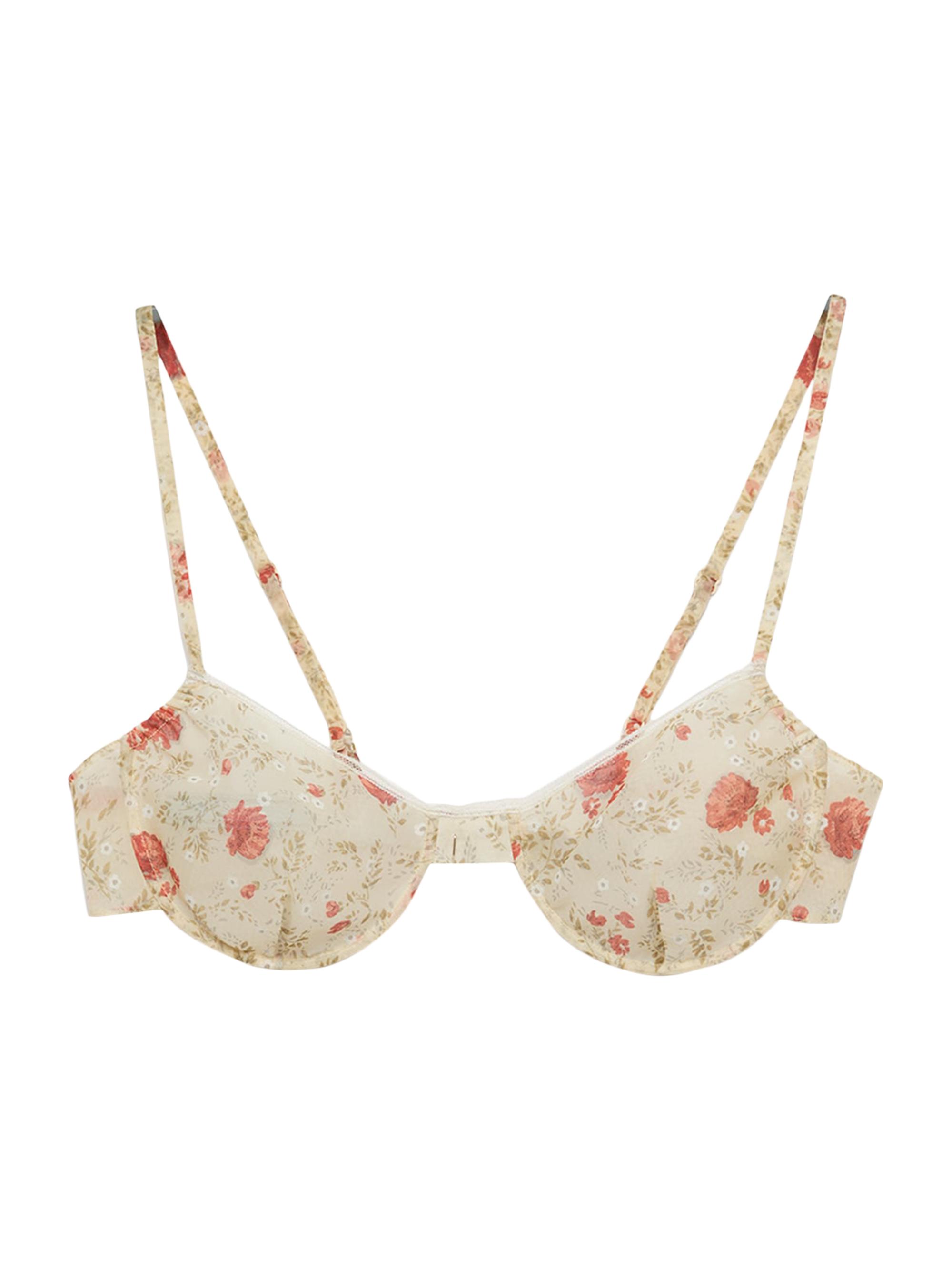 Prada Women's Printed Nylonette Bra Top - Red