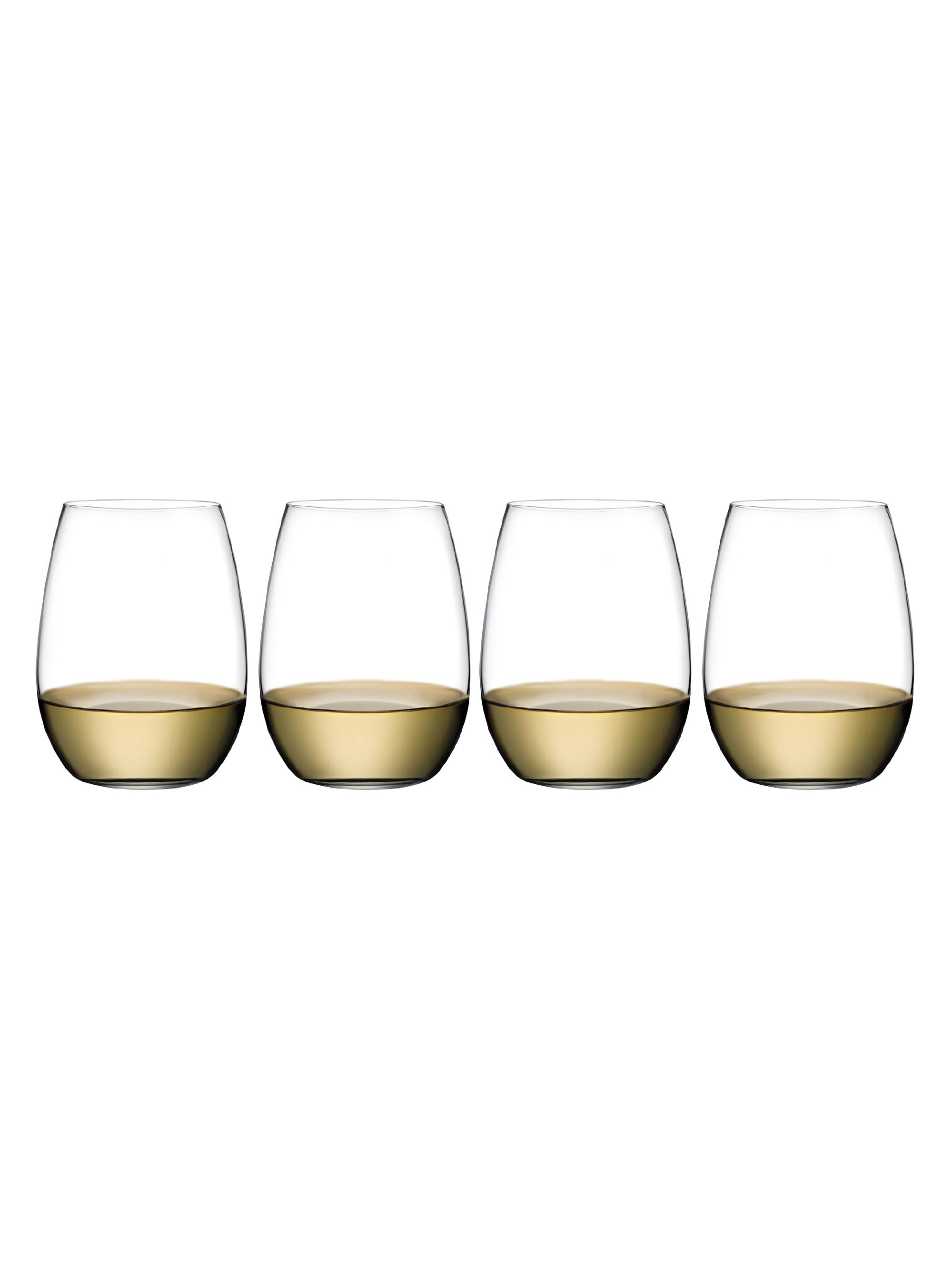 Nude Glass Pure 4-Piece Stemless White Wine Glass Set - Clear