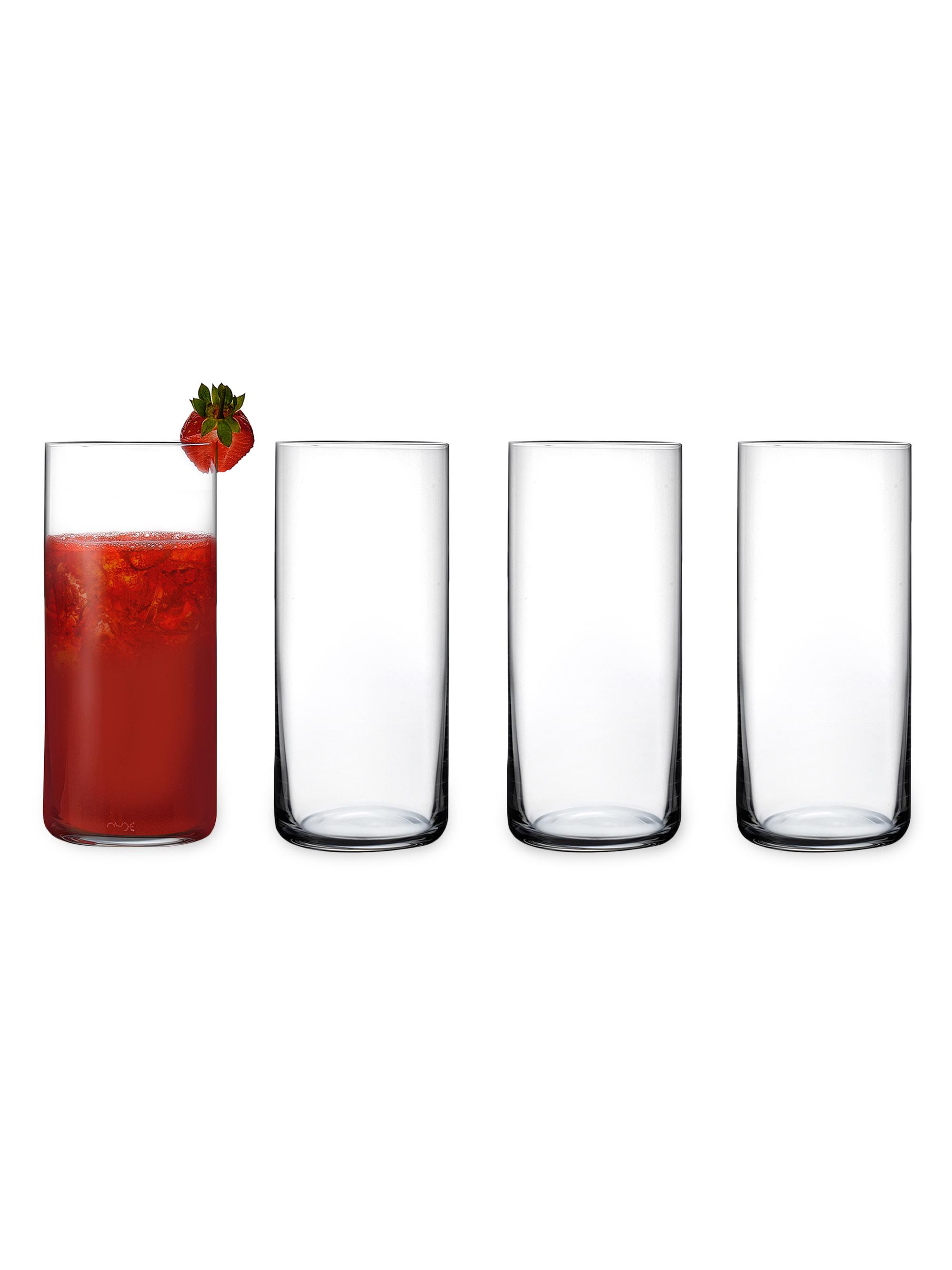 Nude Glass Finesse 4-Piece Tall Glass Set - Clear