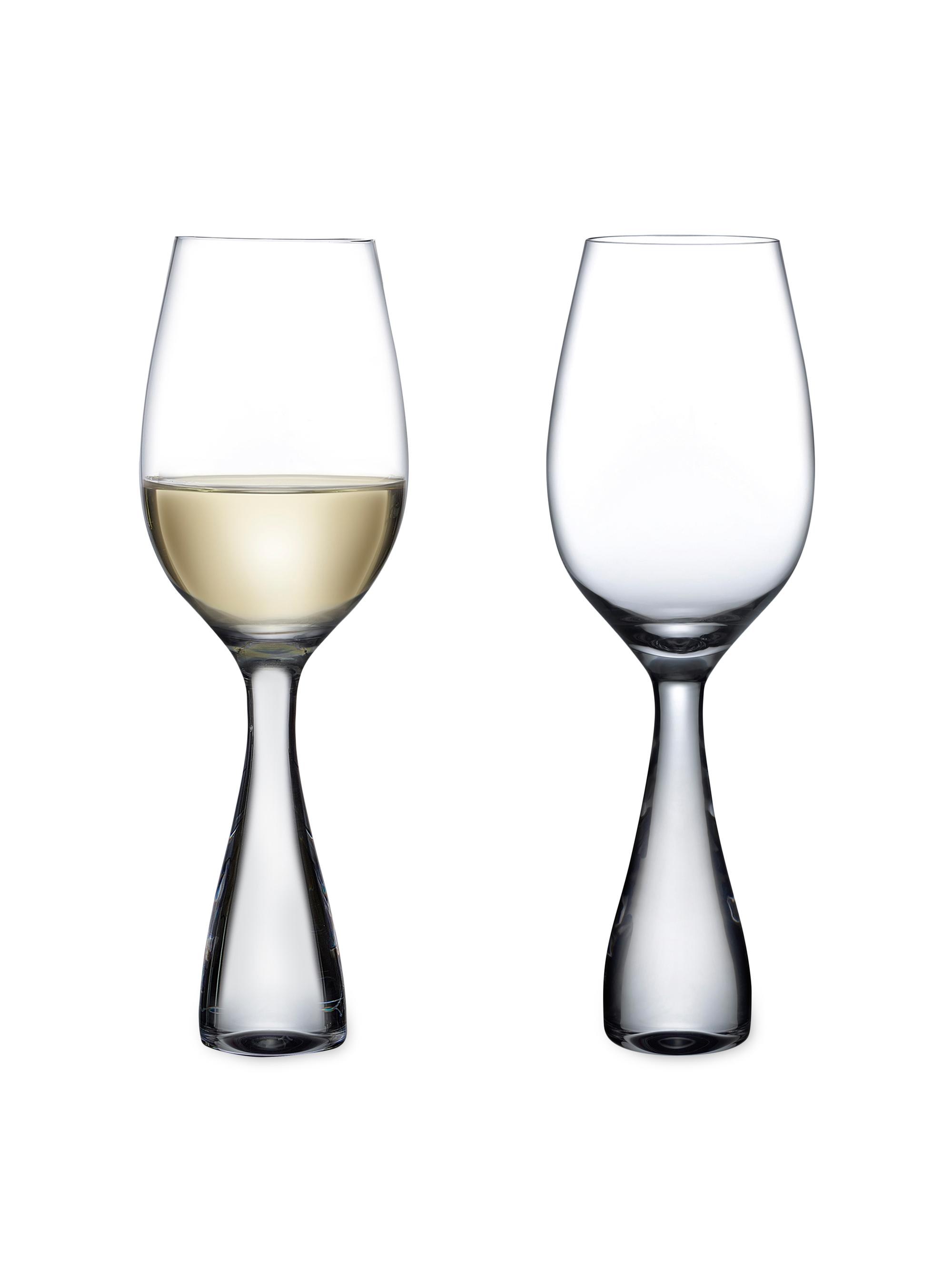 Nude Glass Wine Party 2-Piece White Wine Glass Set - Clear