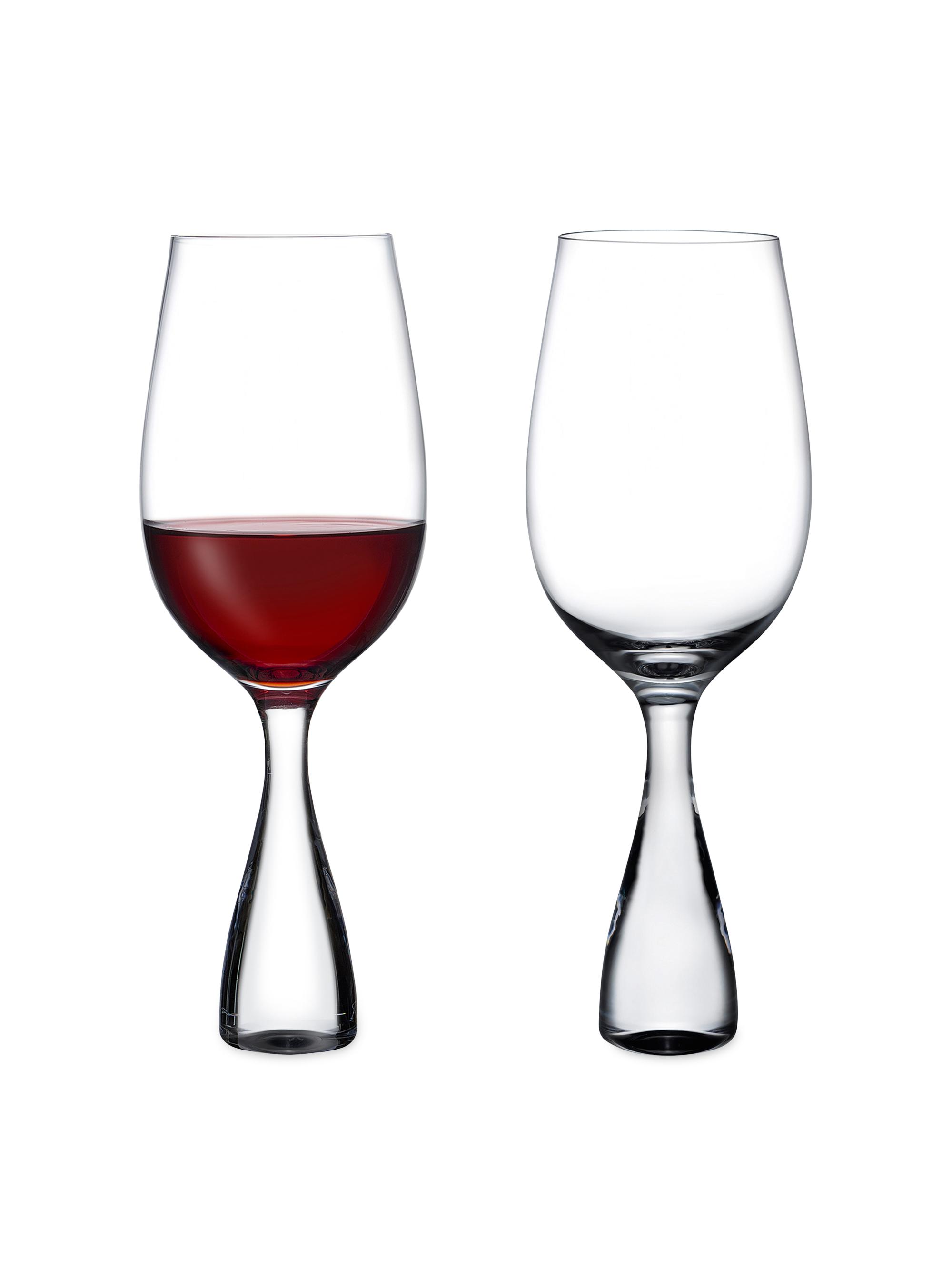 Nude Glass Wine Party 2-Piece Red Wine Glass Set - Clear