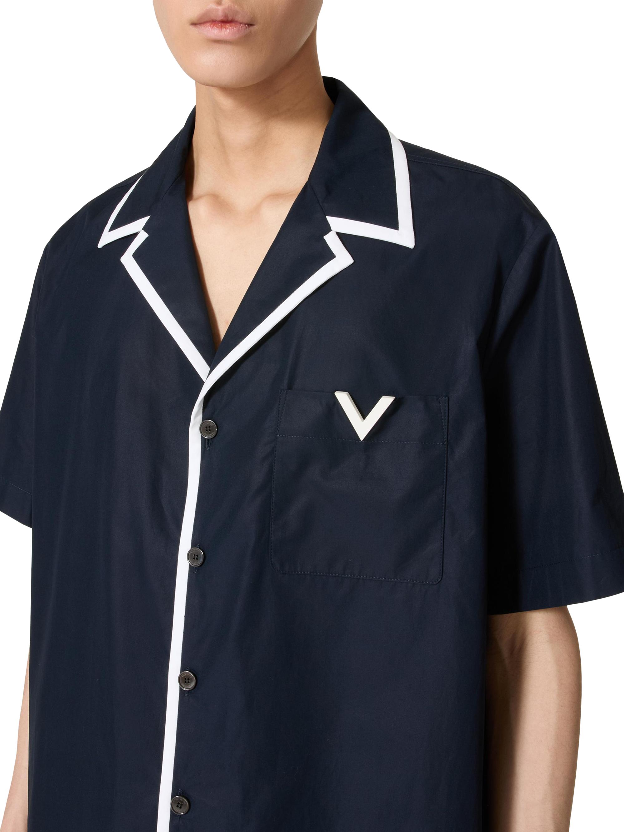 Valentino Garavani Bowling Shirt with Rubberized V Detail