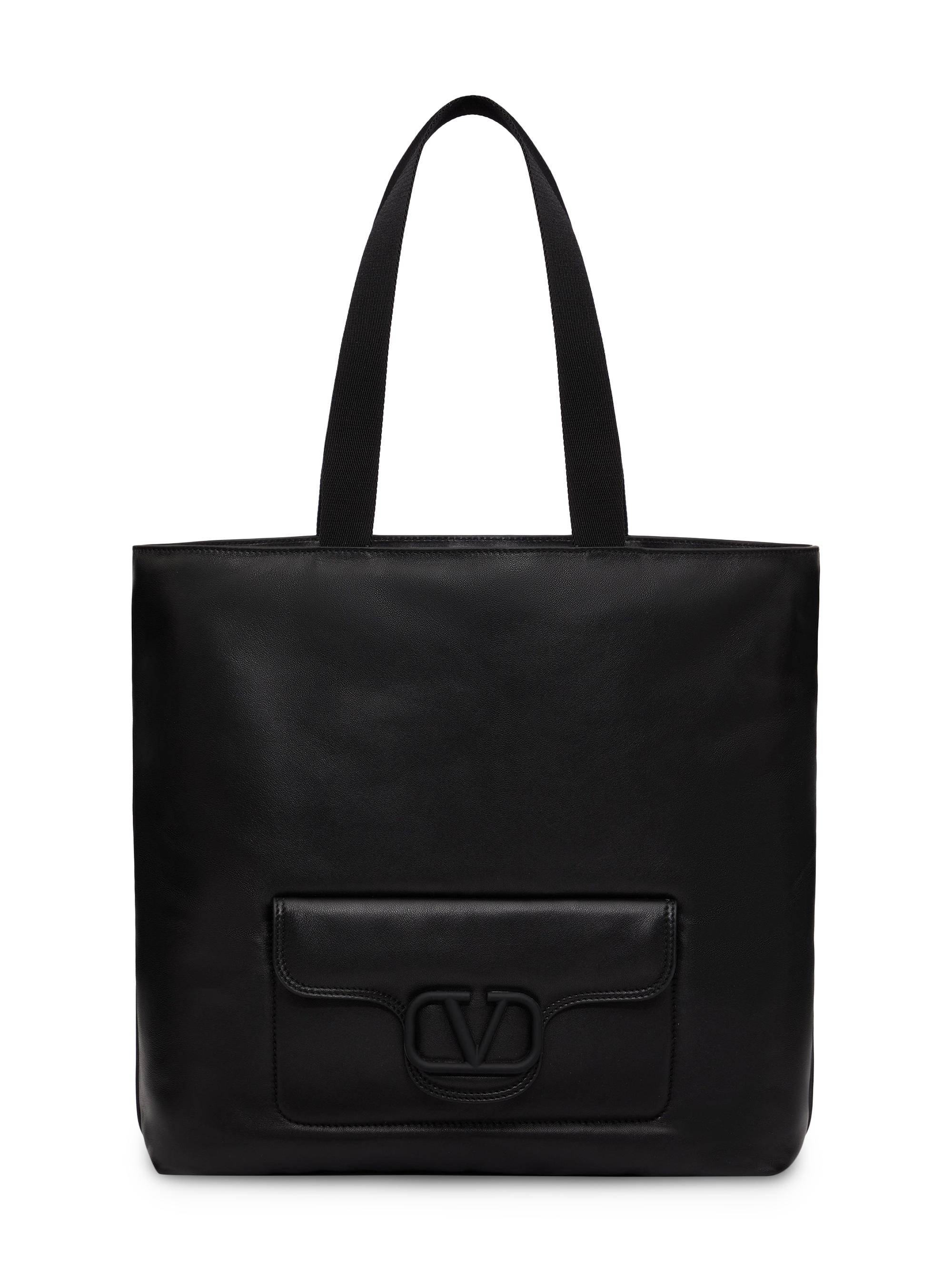 Valentino Garavani Men's Nappa Leather Shopper Bag - Black