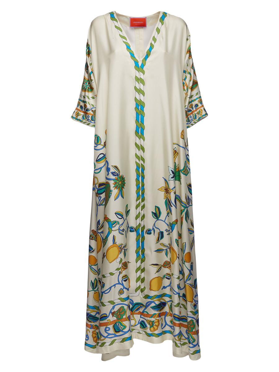 LA DOUBLEJ Muumuu floral-print silk-twill maxi dress | NET-A