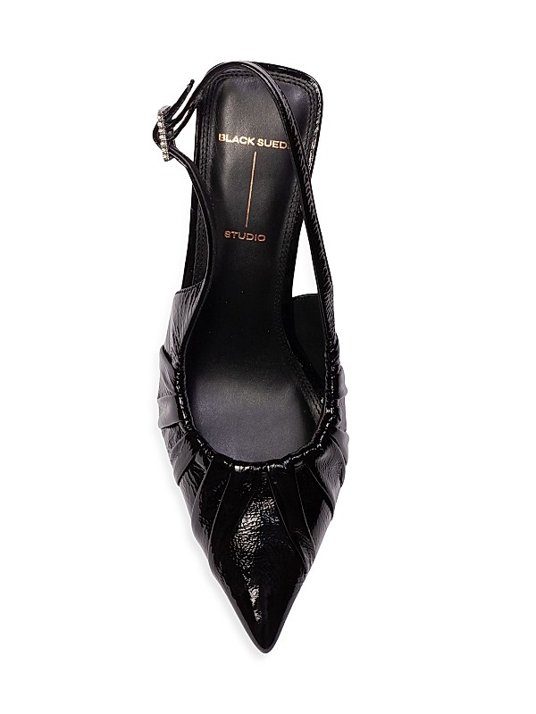 Shop Black Suede Studio Piaz Slingback Ruched Pumps | Saks Shop Black Suede Studio Piaz Slingback Ruched Pumps | Saks