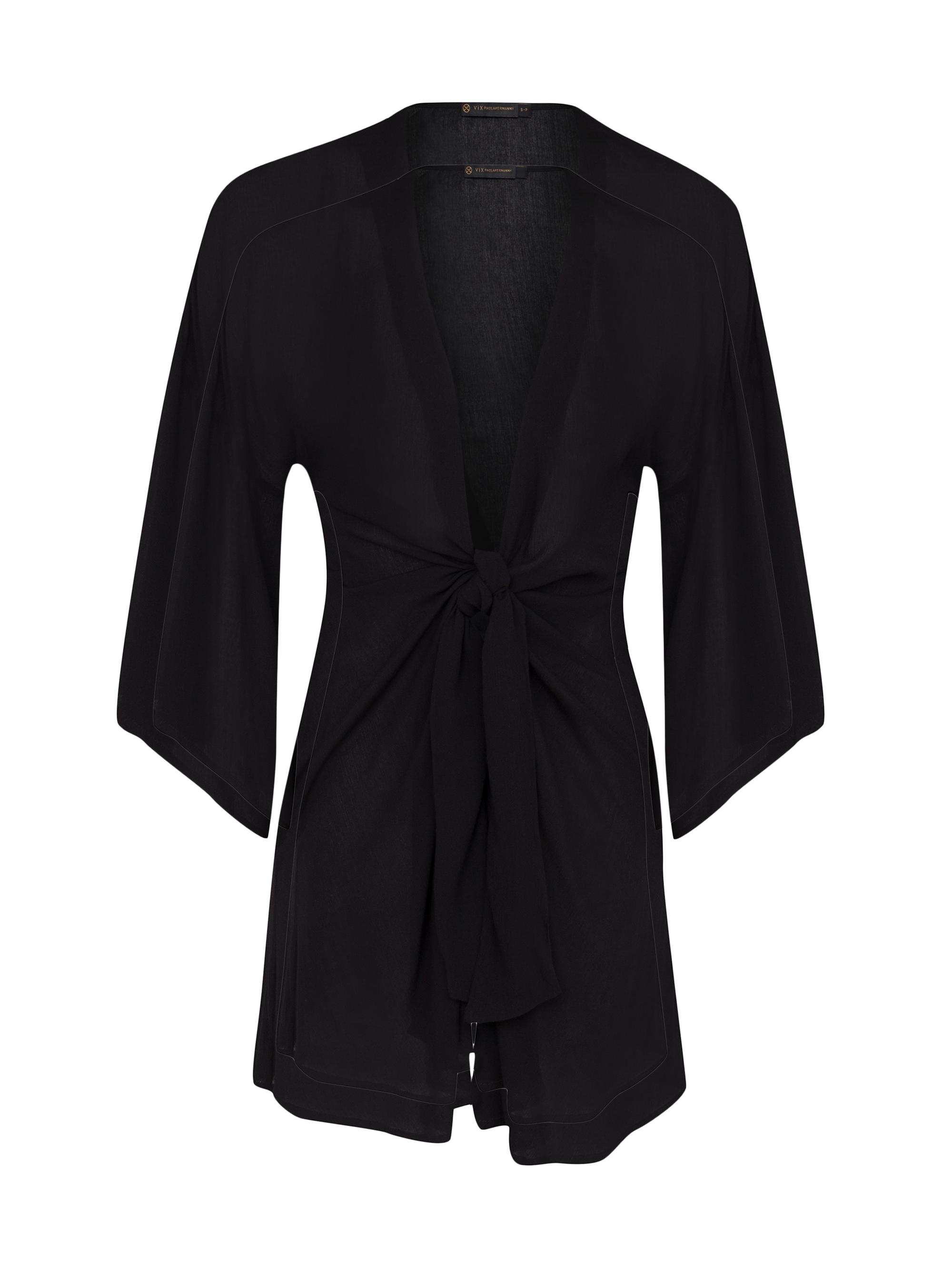 ViX by Paula Hermanny Women's Perola Short Cover-Up Robe - Black
