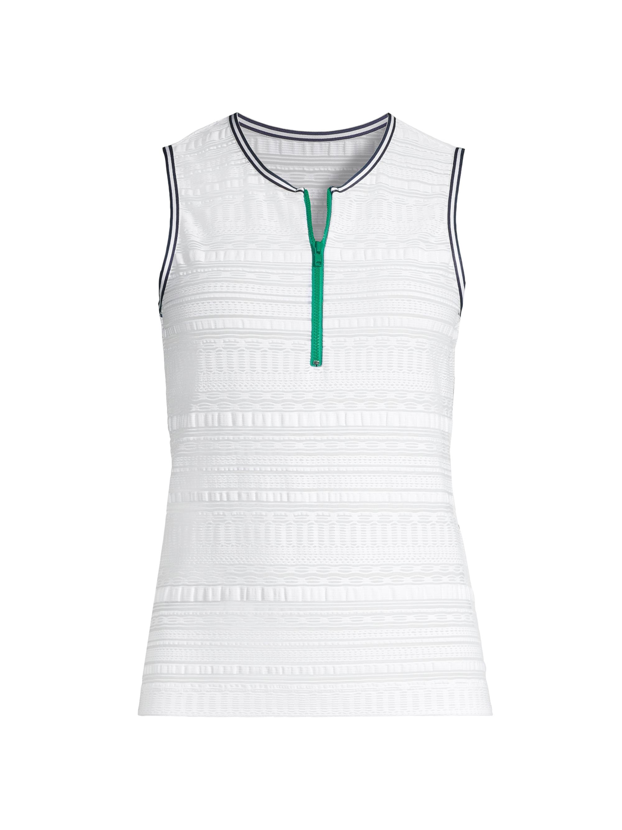 L'Etoile Sport Women's Zip-Front Tank Top - White Green