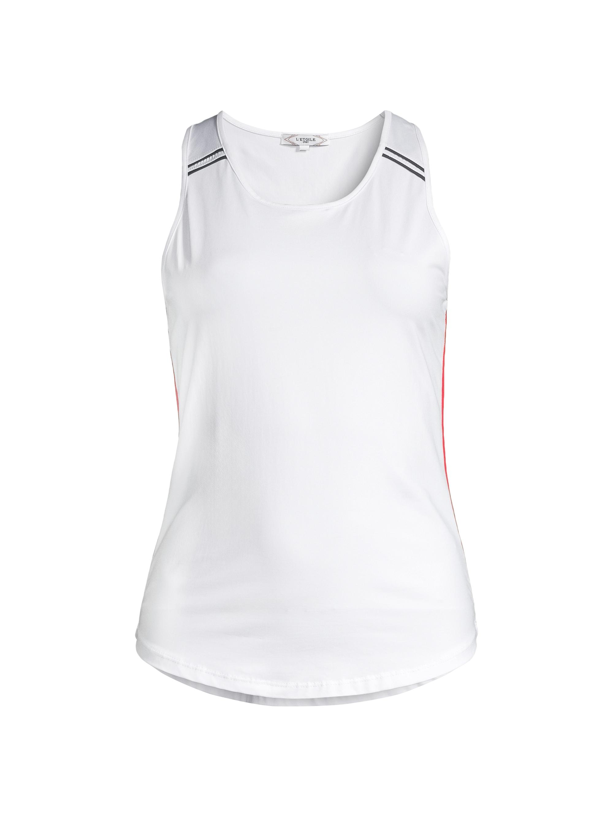 L'Etoile Sport Women's Performance Racerback Tank - White Stripe