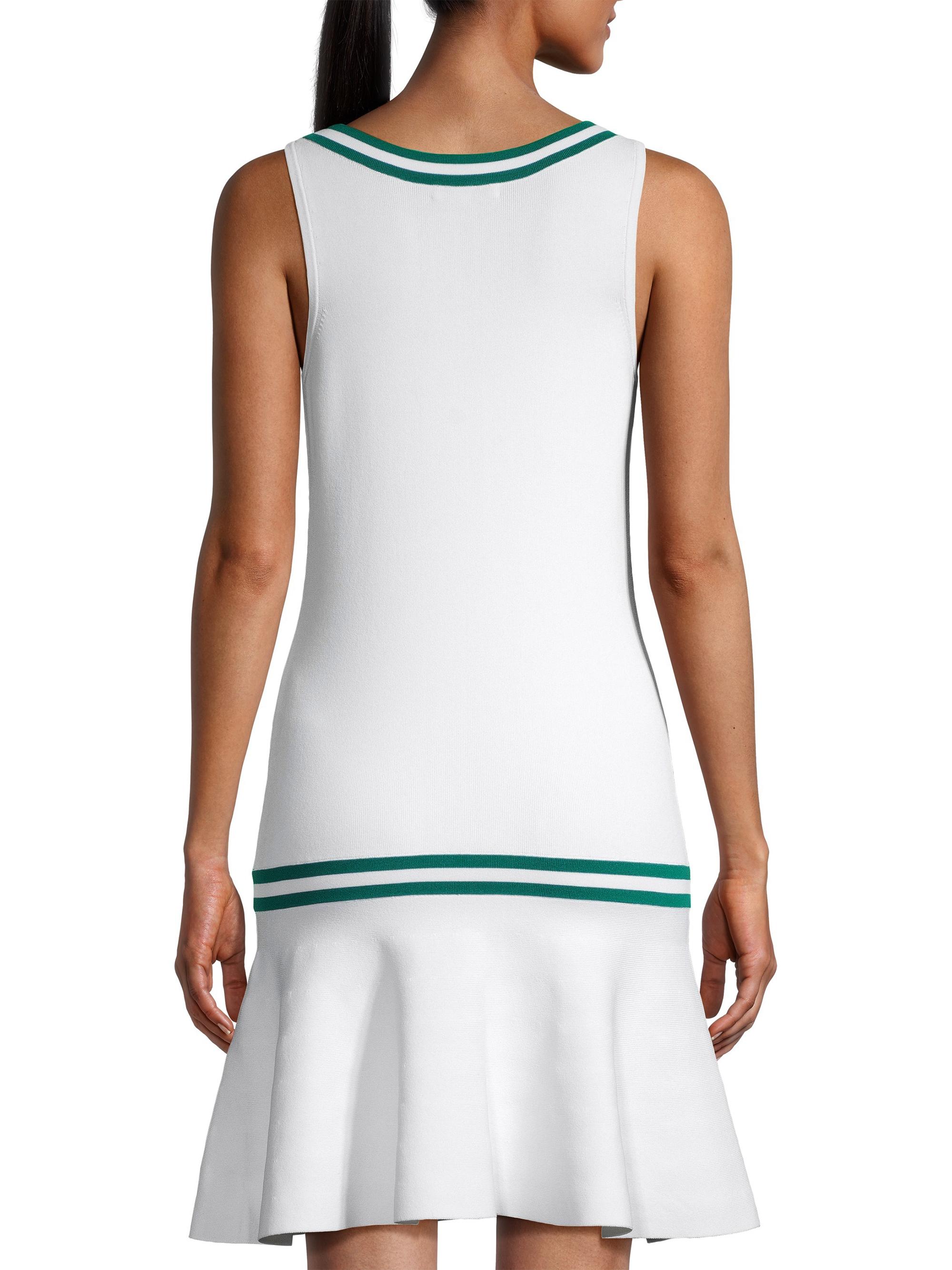 green emerald velvet dress Pleated Tennis Dress in Scuba main image 1