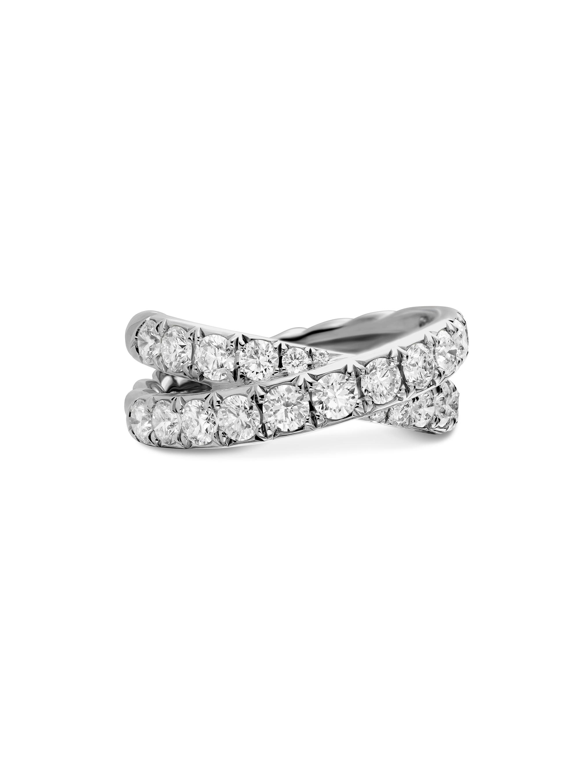 David Yurman Women's DY Crossover Band Ring in Platinum - Silver