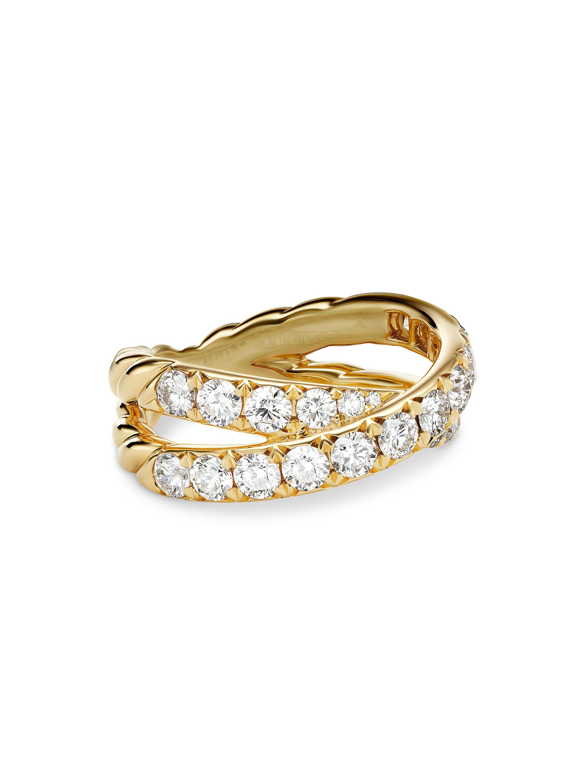 David Yurman Women's DY Crossover Band Ring in 18K Yellow Gold - Yellow Gold