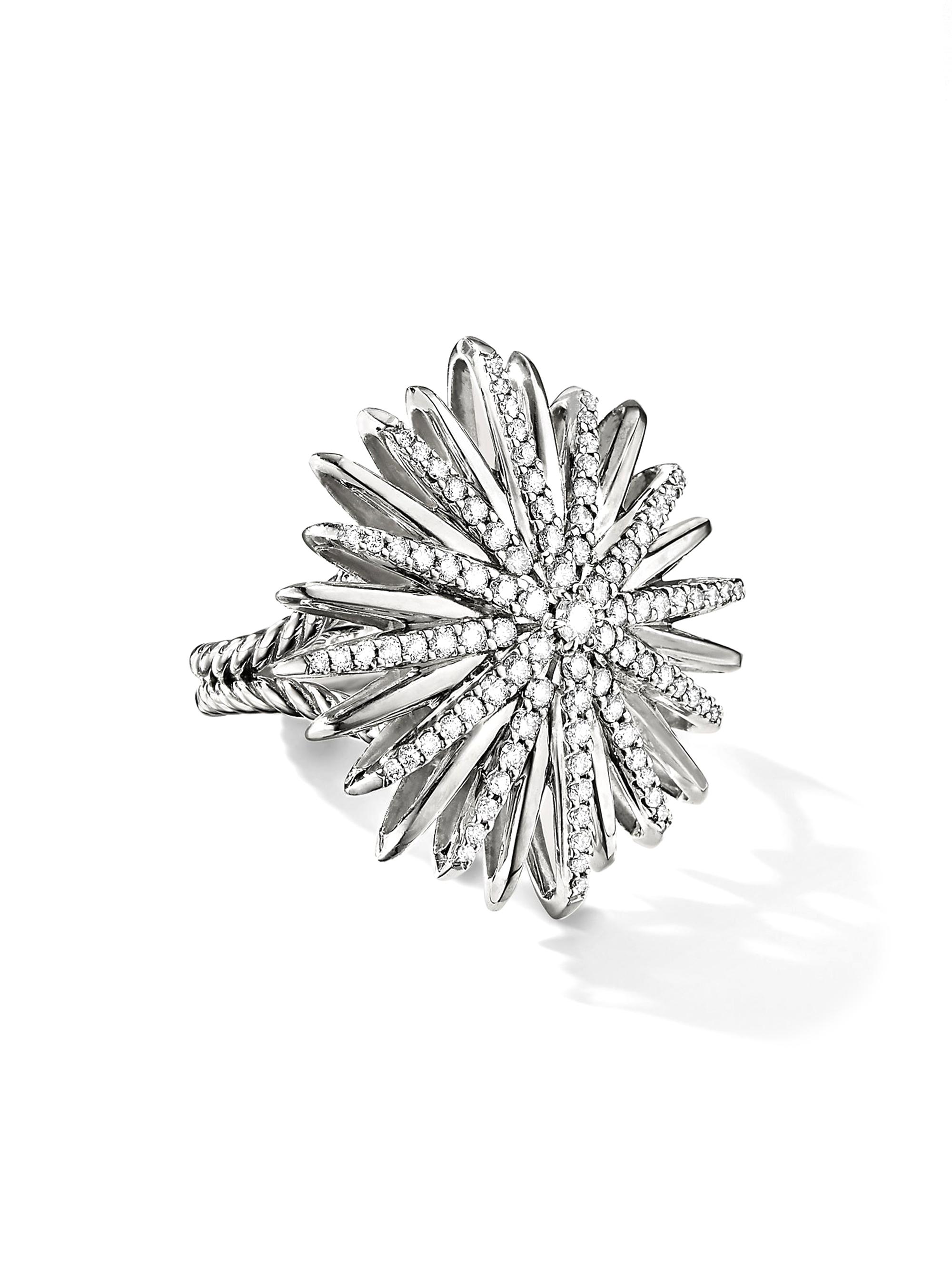 David Yurman Women's Starburst Ring in Sterling Silver - Diamond