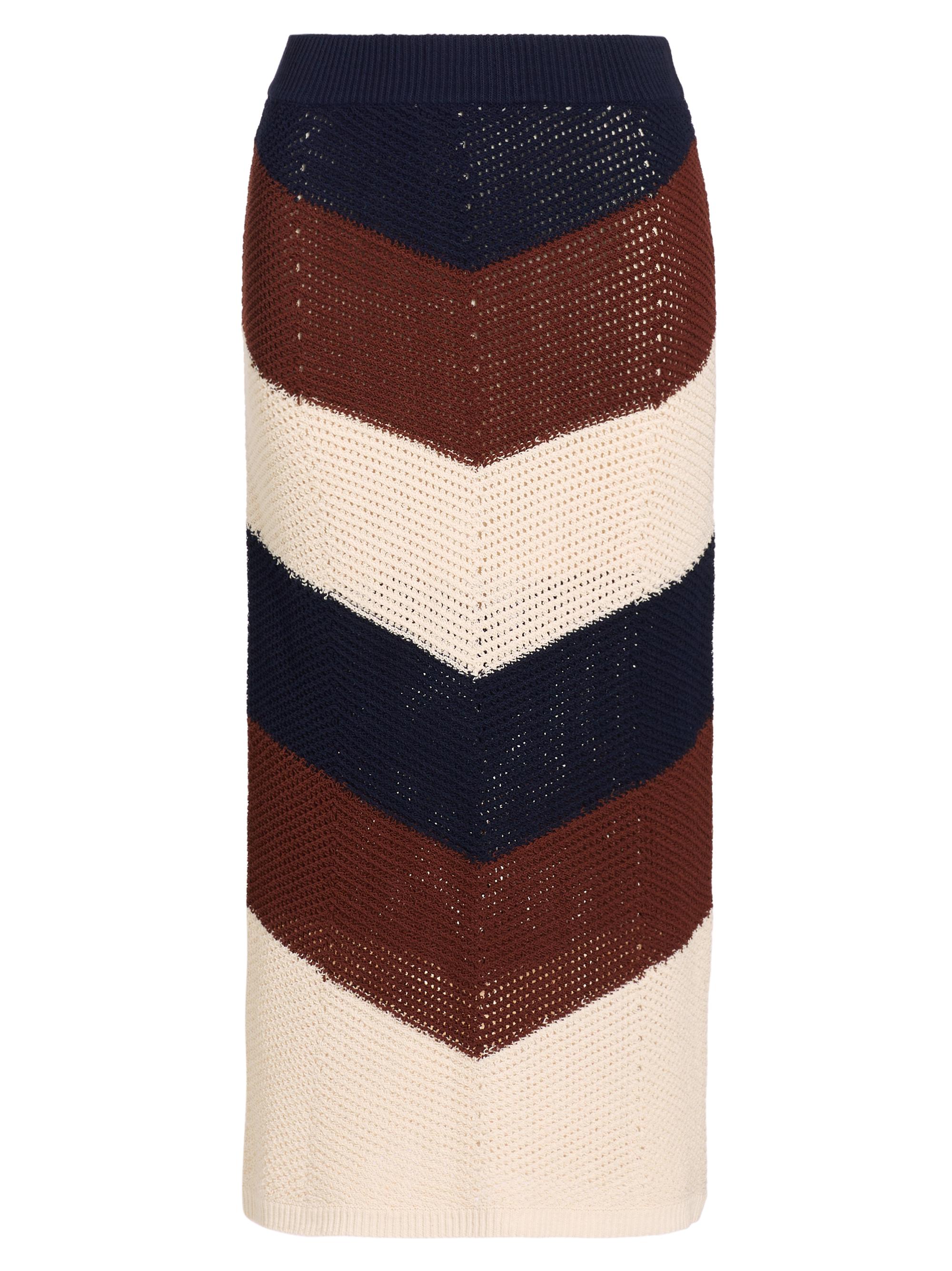 A.L.C. Women's Tia Knit Midi-Skirt - Cacao Shell Navy