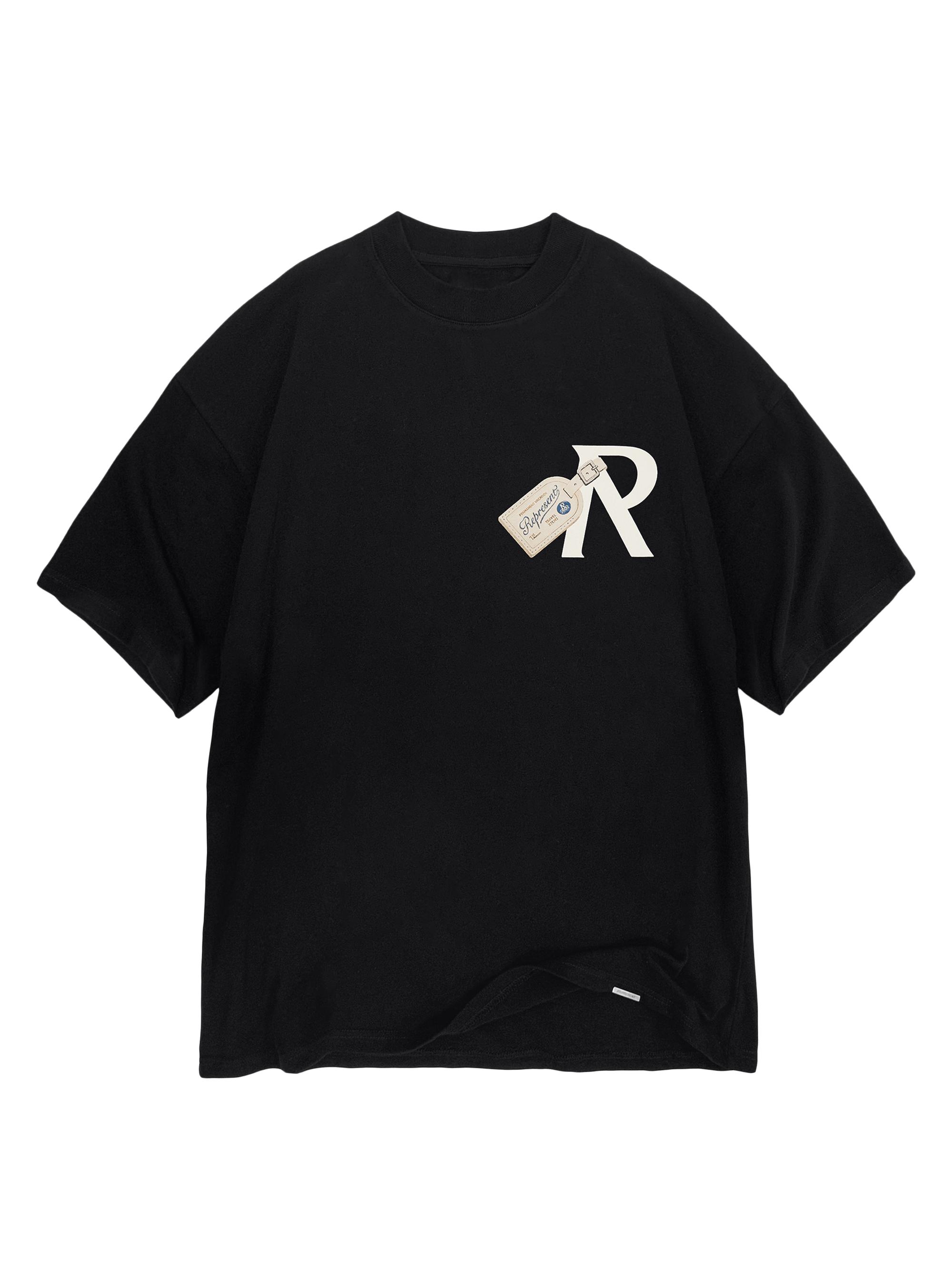 Represent Men's Luggage Tag Logo T-Shirt - Aged Black