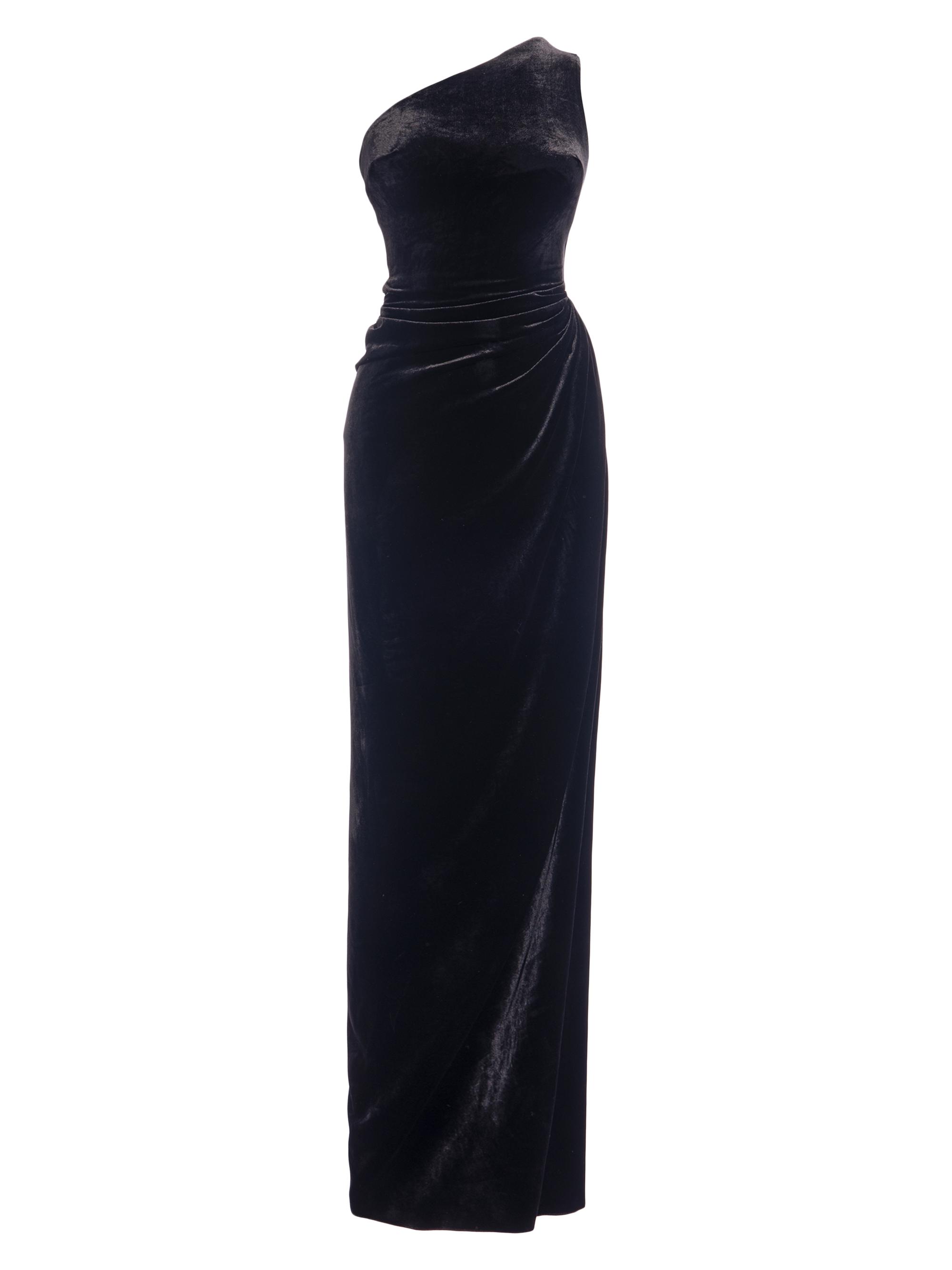 Maria Lucia Hohan Women's Dorothea Velvet One-Shoulder Gown - Black