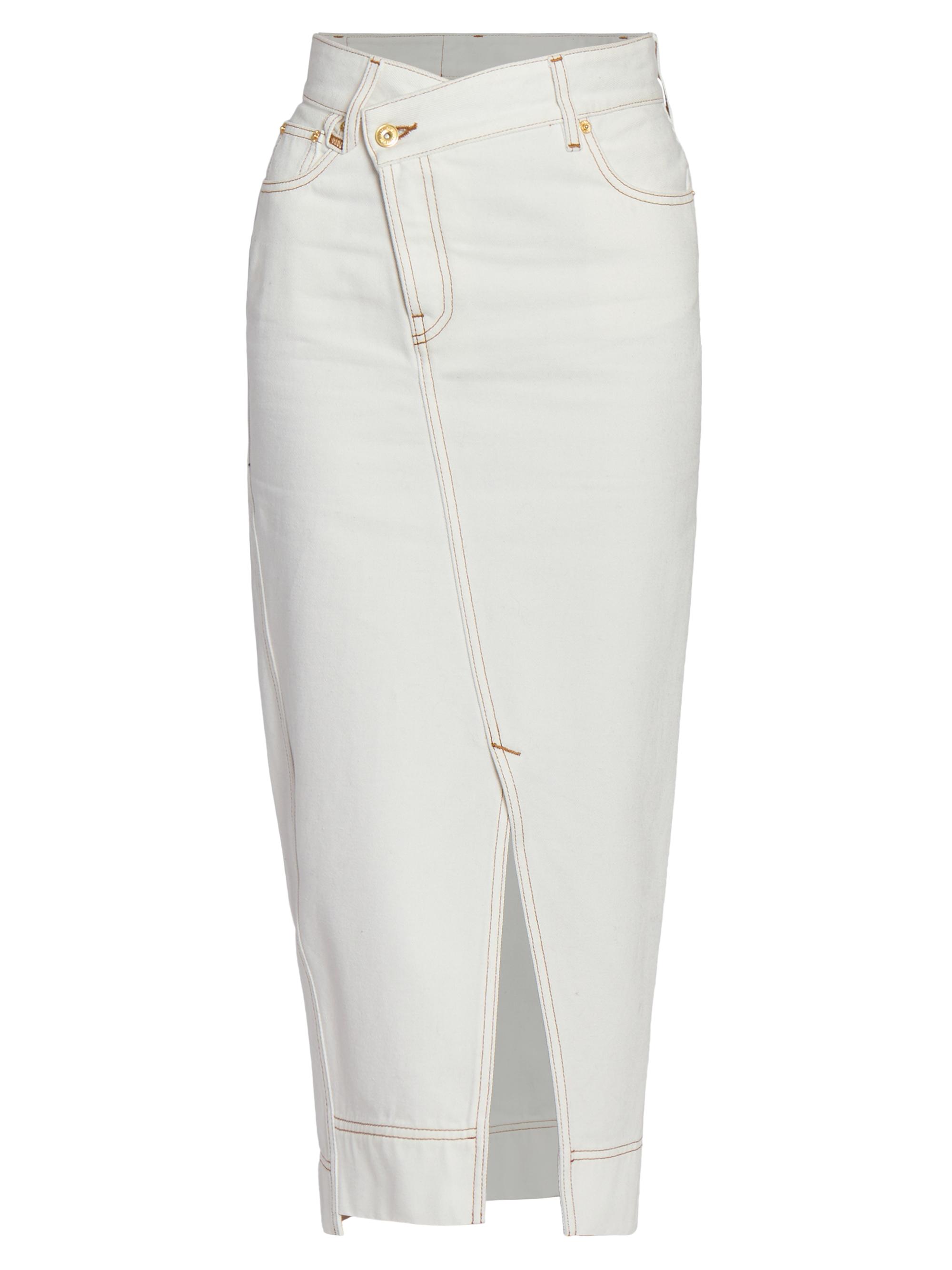 Jacquemus Women's De-Nîmes Denim Wrap Midi-Skirt - Off White Tabac