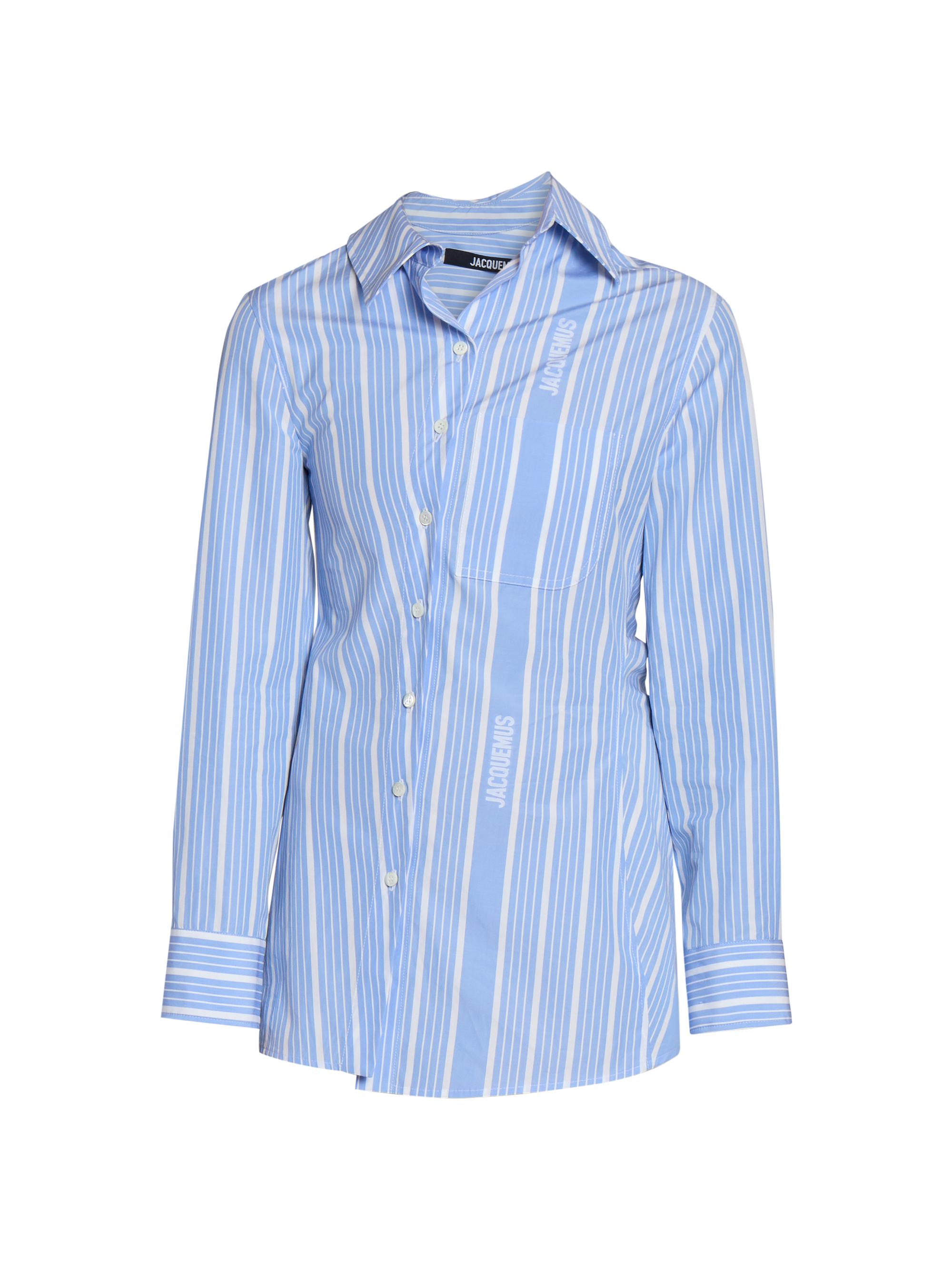 Jacquemus Women's Pablo Stripe Cotton Shirt - Jacquard Business Big Log