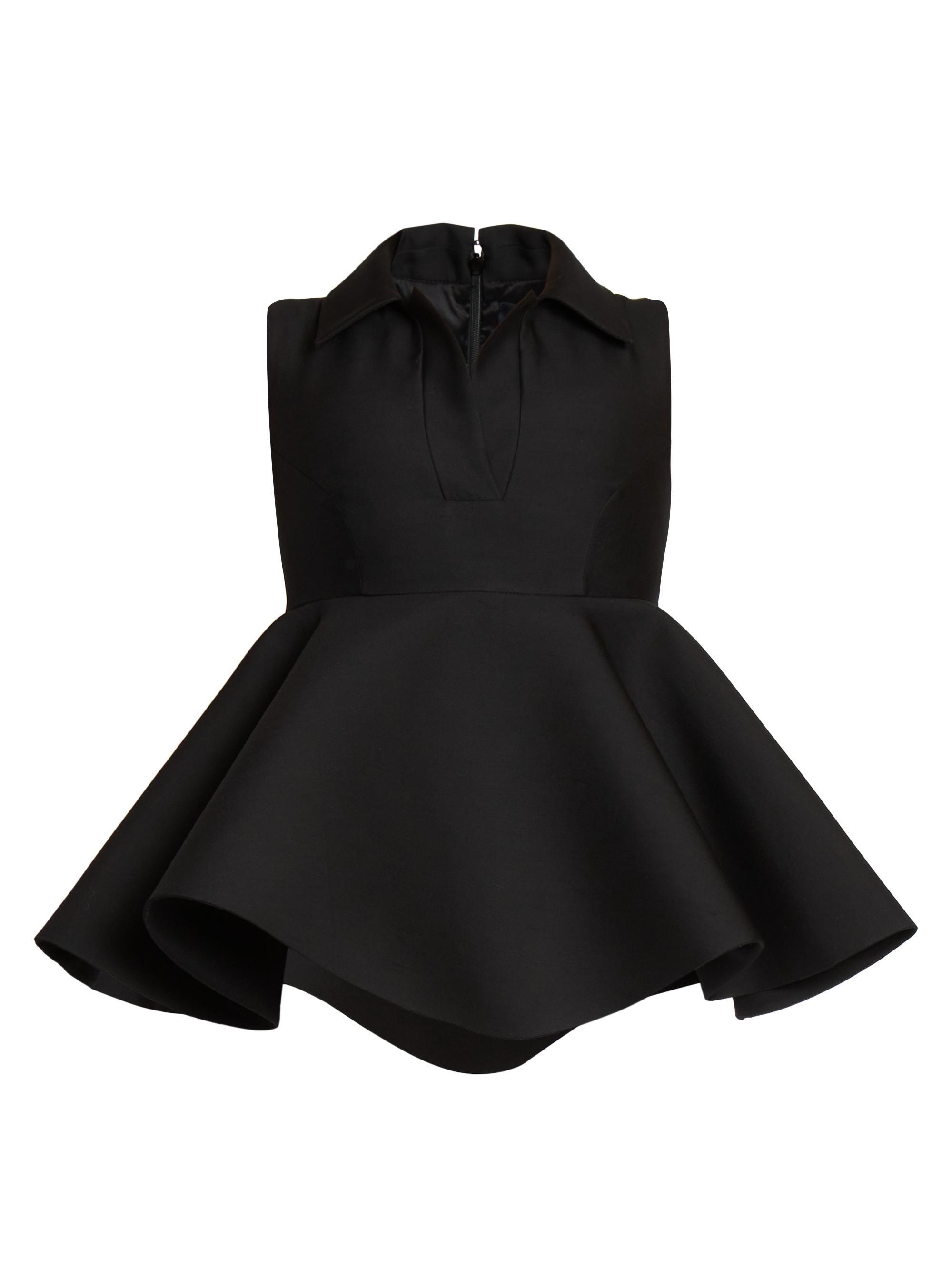 Jacquemus Women's Wool-Silk Sleeveless Peplum Top - Black