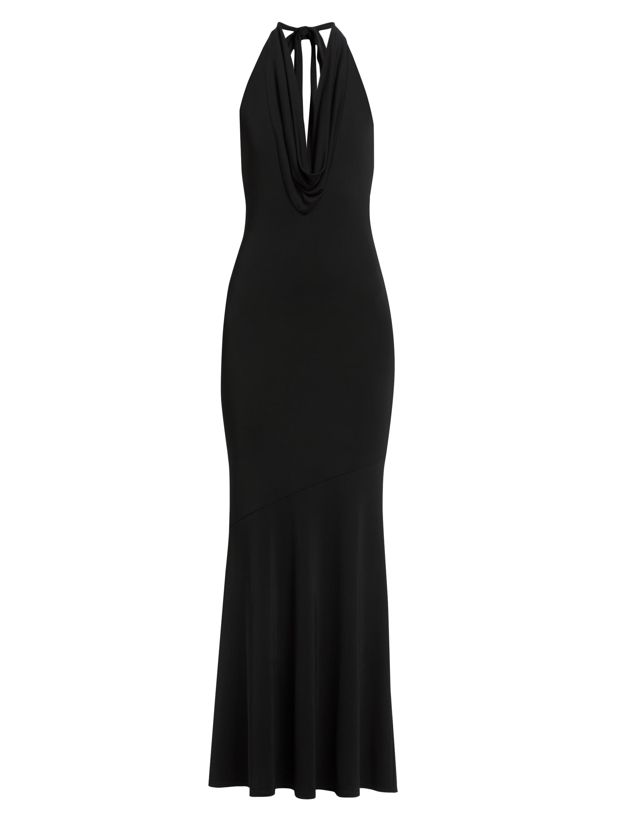 Alice + Olivia Women's Dani Cowlneck Halter Maxi Dress - Black