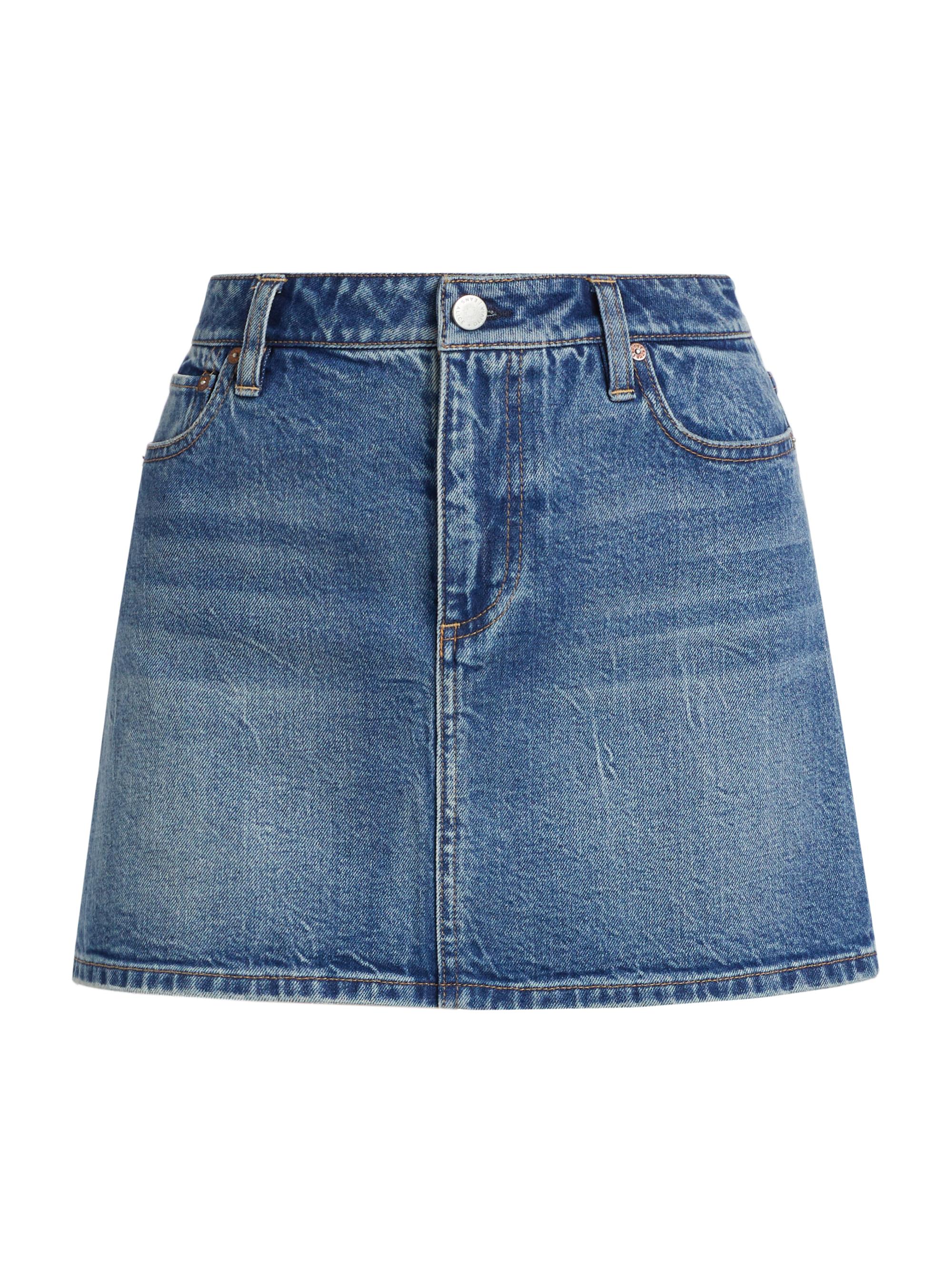 Alice + Olivia Women's Joss Buckle-Back Denim Miniskirt - Brooklyn Blue