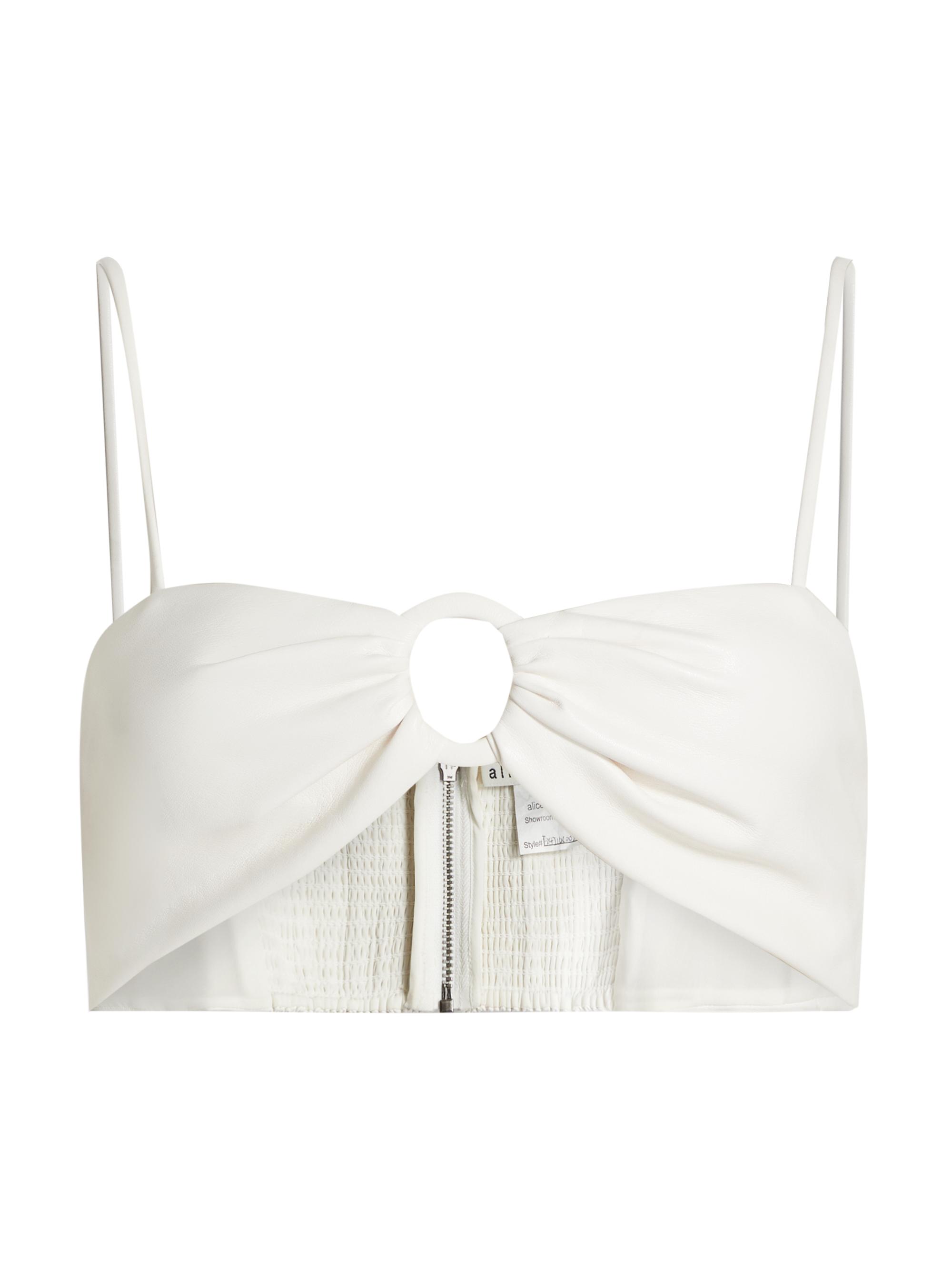 Alice + Olivia Women's Essie Faux Leather Bra Top - Off White