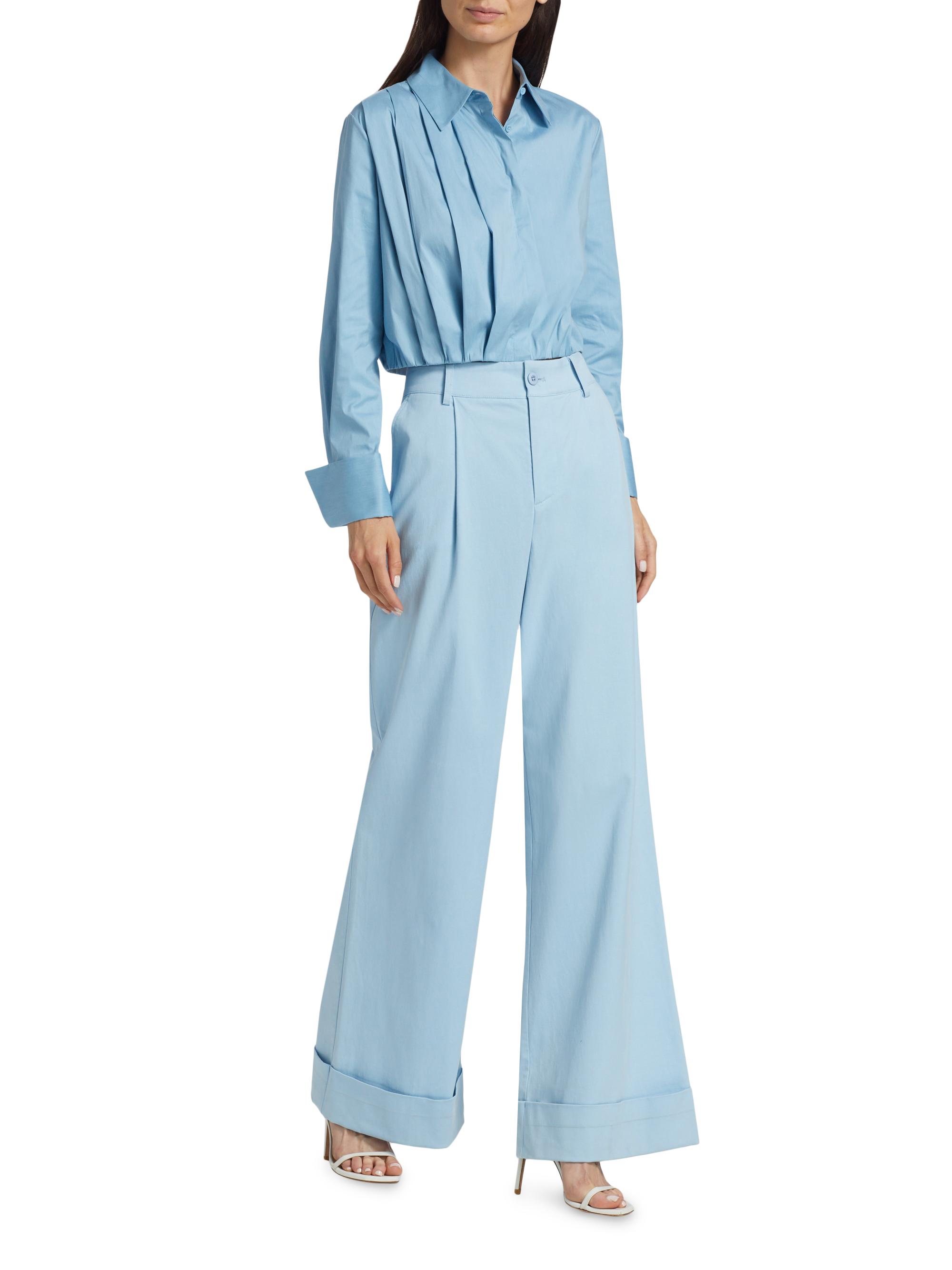 Alice + Olivia Tomasa Cuffed Wide-Leg Pants | Saks Fifth Avenue