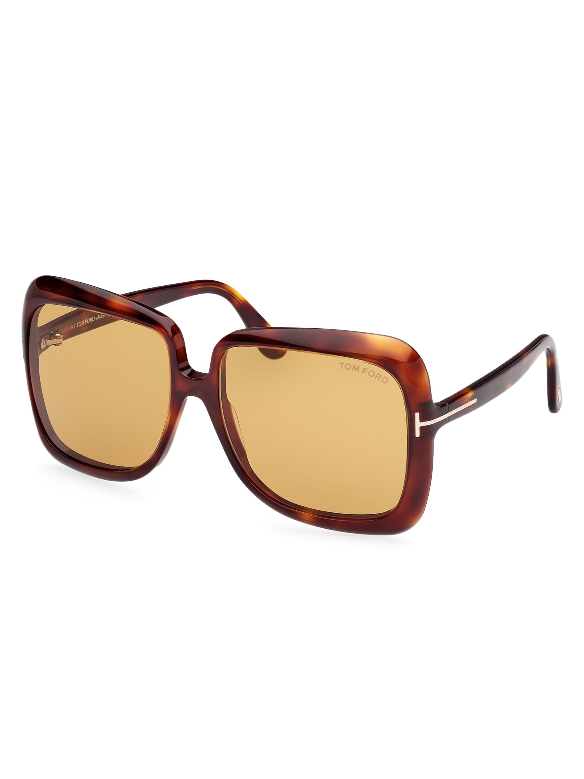 TOM FORD Women's Lorelai 59MM Square Sunglasses - Black Dark Purple