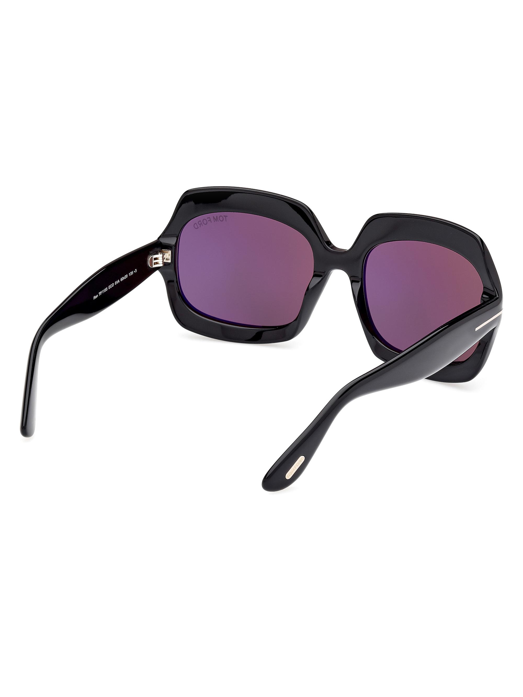 Tom Ford Geometric Style Violet Gradient Lens. Amazon.com: Tom Ford Eyeglasses FT 5881 -B 081 Shiny Violet  main image 4