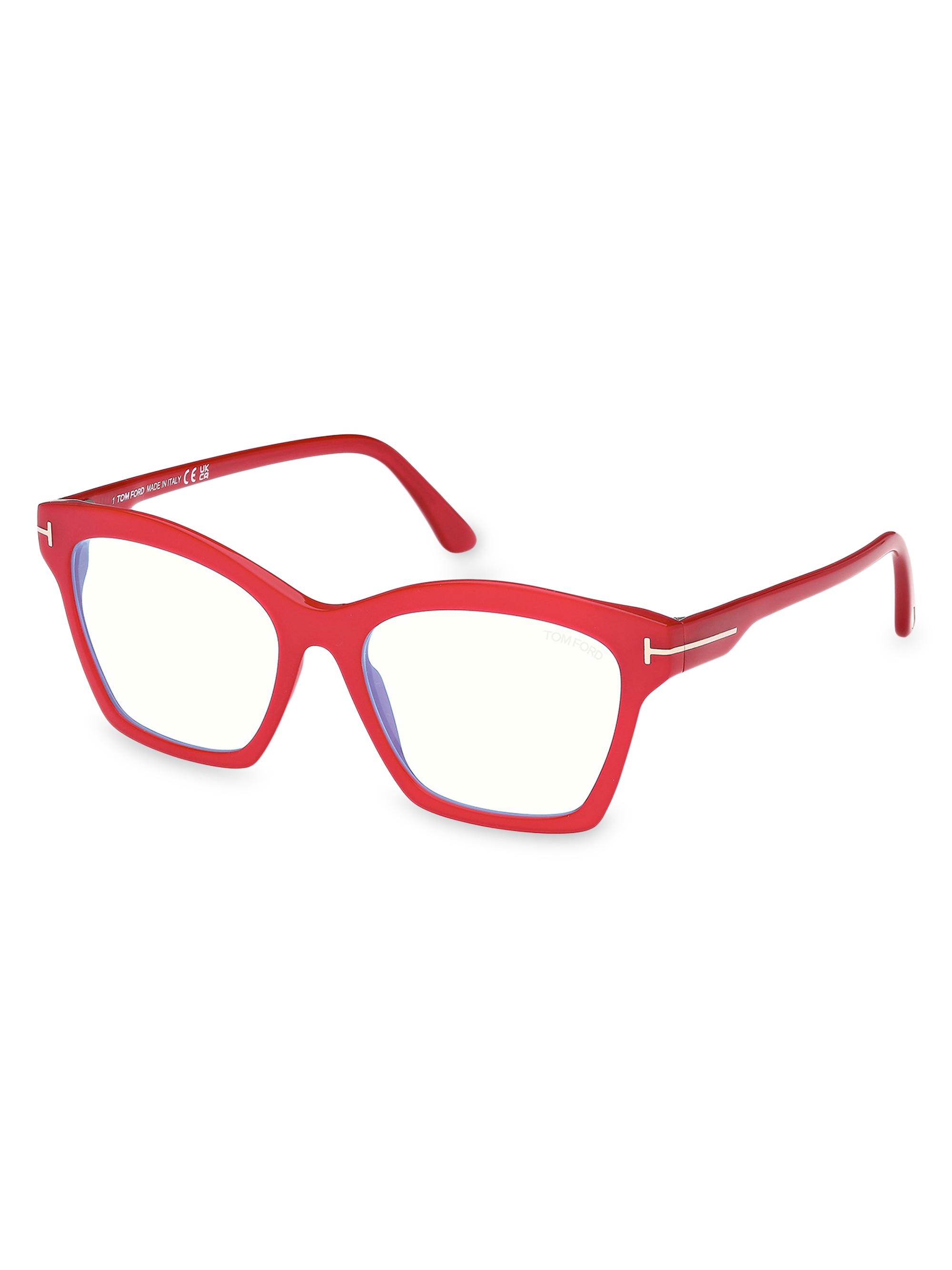 TOM FORD Women's 54MM Blue Block Optical Eyeglasses - Cherry Red