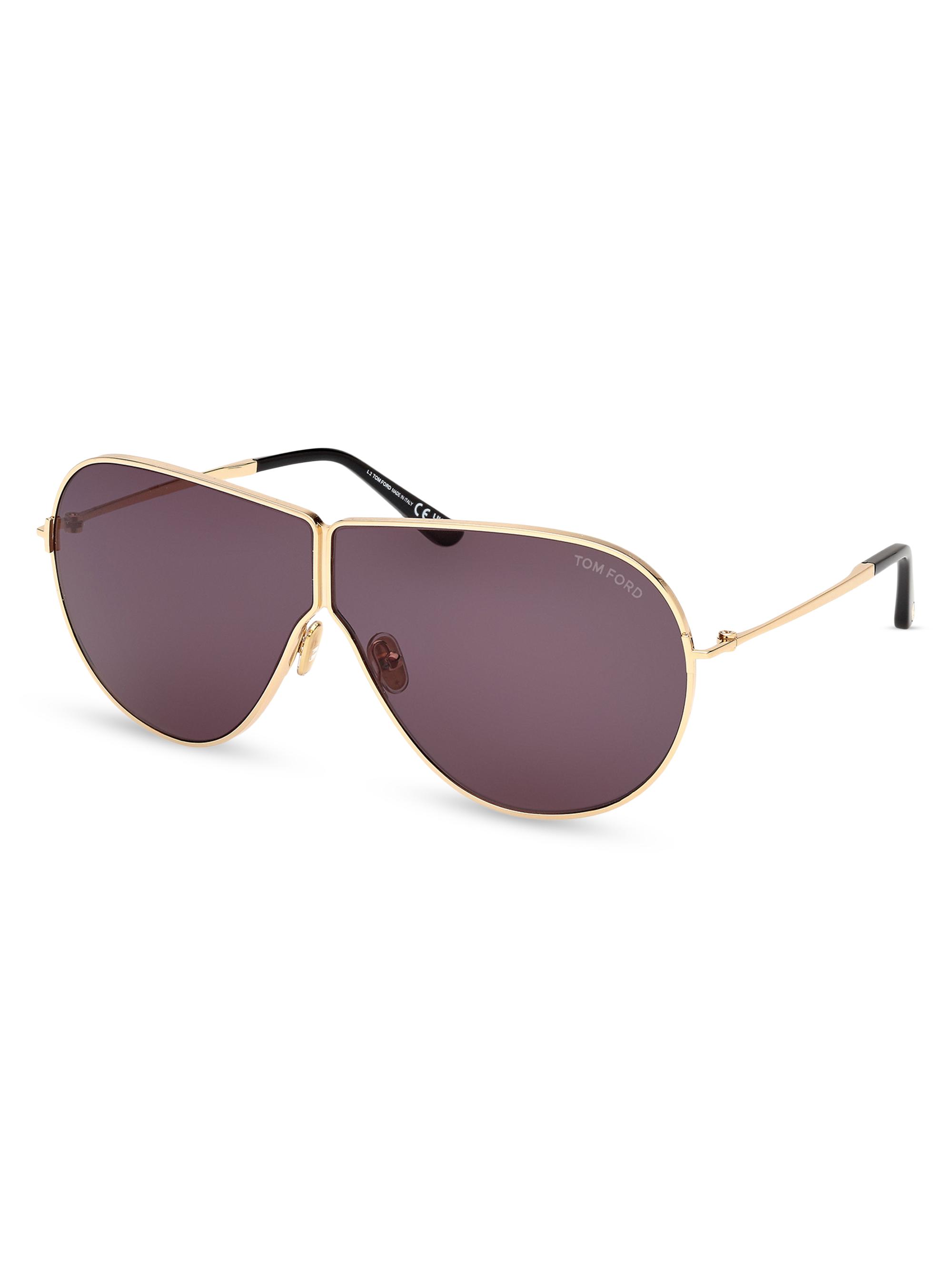 TOM FORD Women's Keating 71MM Pilot Sunglasses - Deep Gold Dark Purple