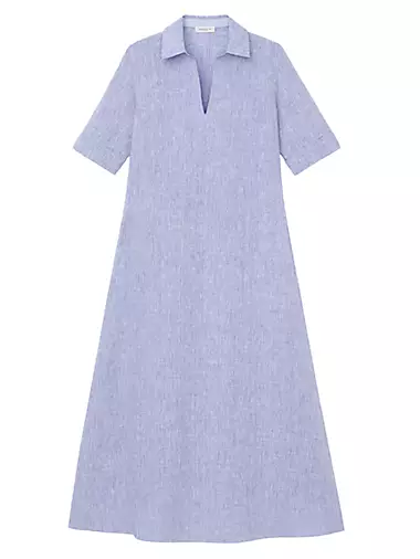 Illustrious Linen Short-Sleeve Dress