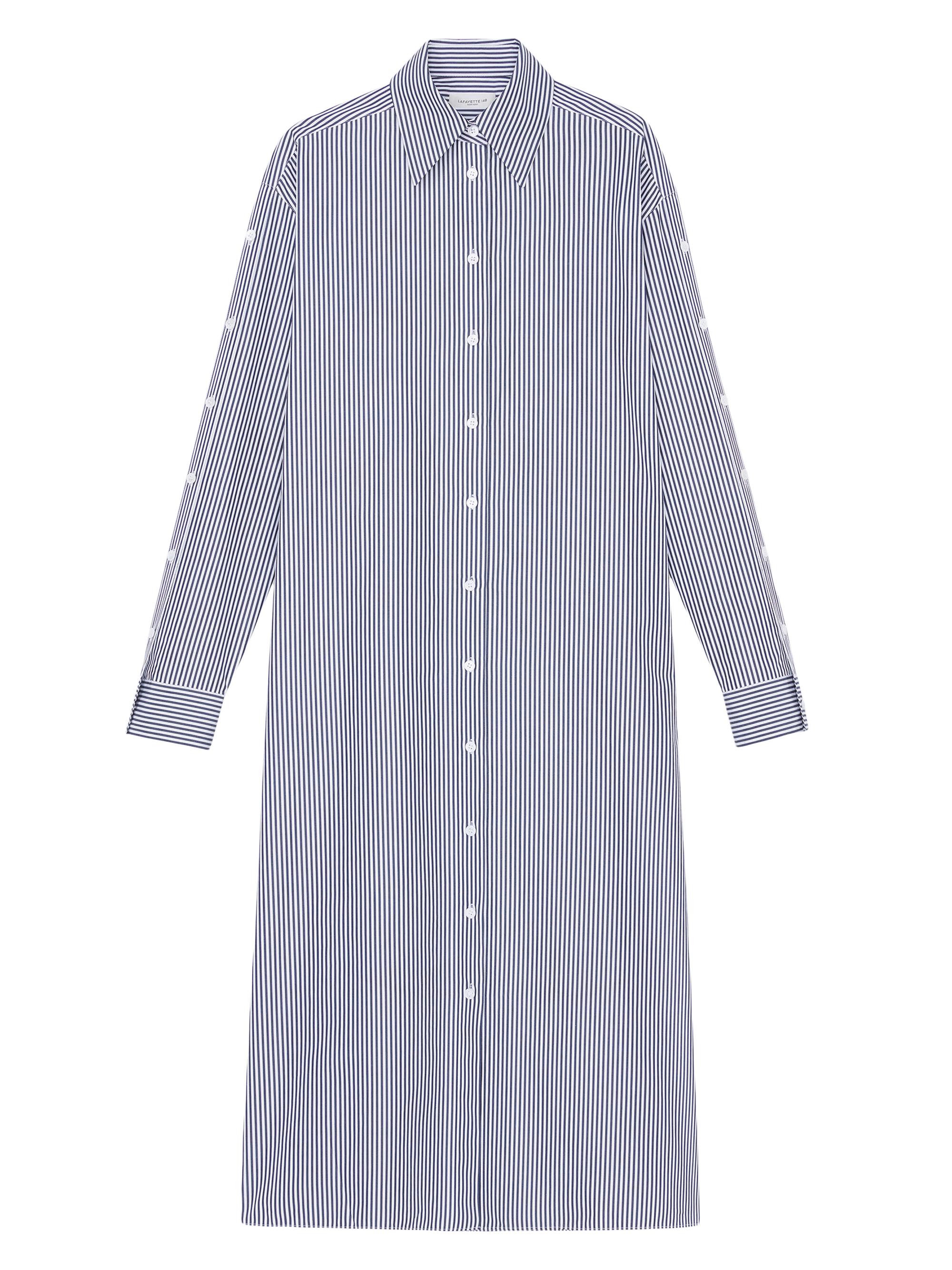 Lafayette 148 New York Women's Striped Cotton Poplin Oversized Shirtdress - Midnight Blue Multi