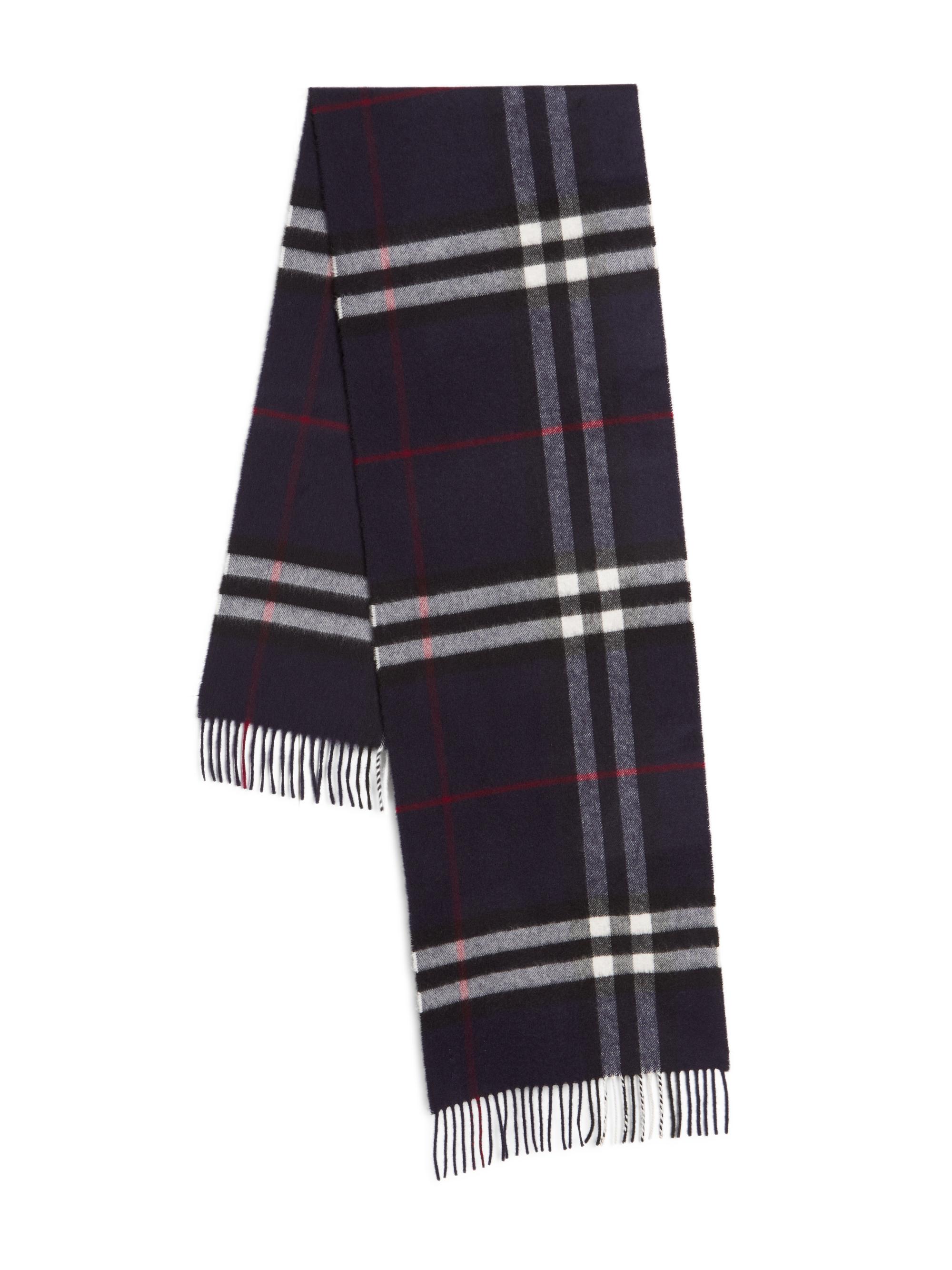 Burberry Men's Giant Check Cashmere Scarf - Ink Blue