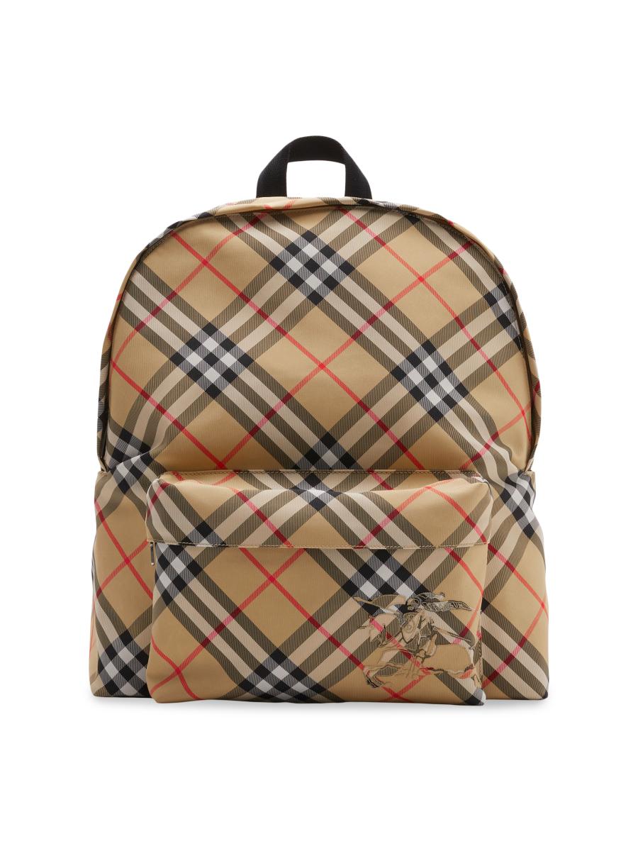 【BURBERRY】CHECK BACKPACK Small Check Backpack in Sand - Men | Burberry® Official
