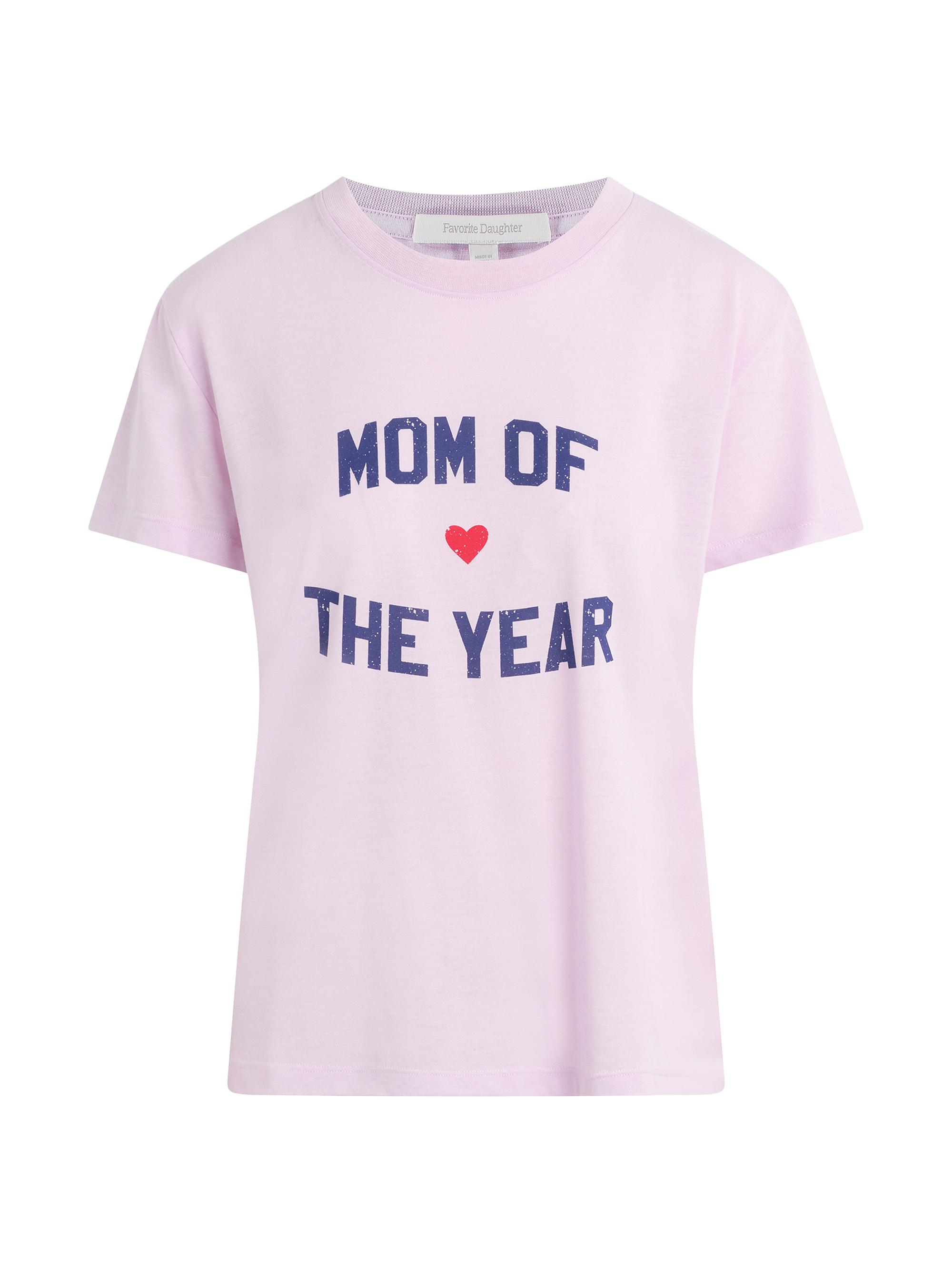 Favorite Daughter Women's Mom Of The Year Crewneck T-Shirt - Wisteria Venetian