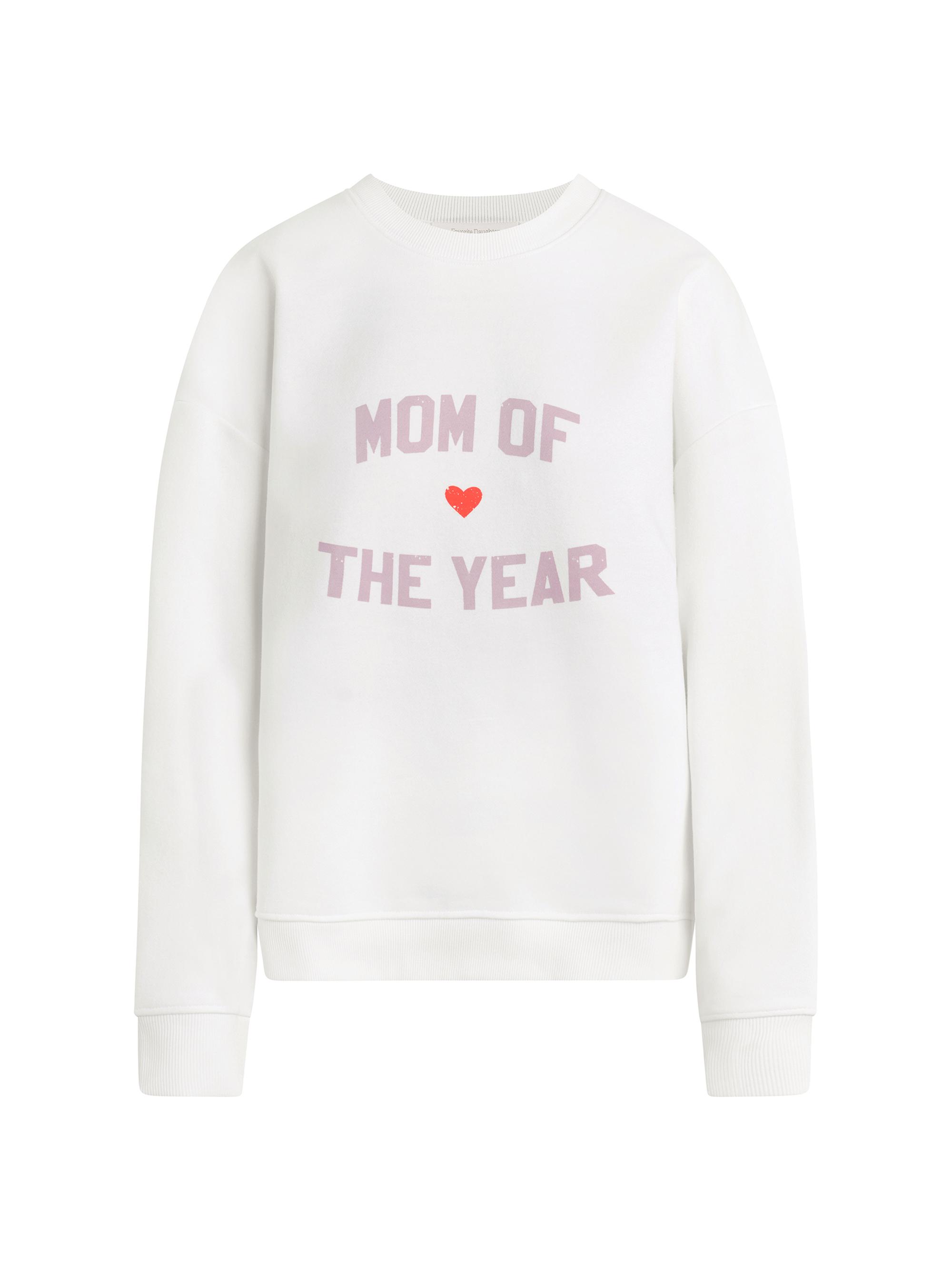 Favorite Daughter Women's''Mom Of The Year''Cotton-Blend Sweatshirt - White Wisteria
