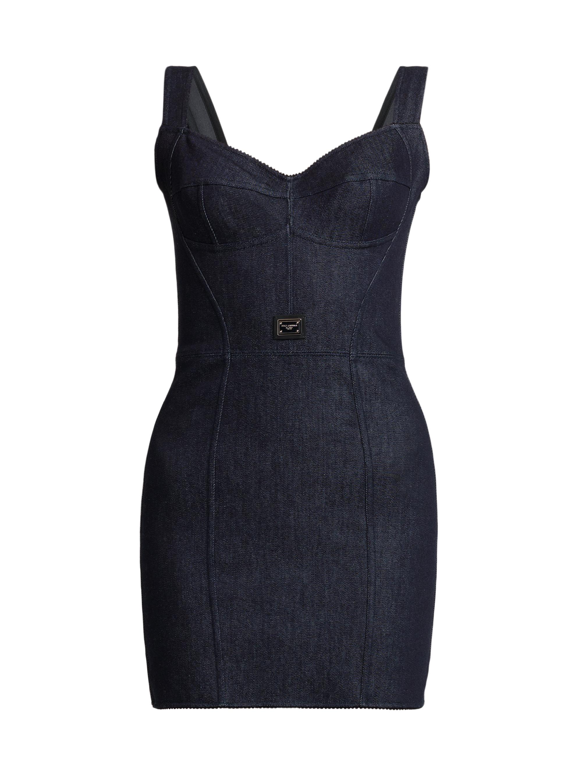 Dolce & Gabbana Women's Logo Hardware Bustier Denim Dress - Variante Abbinata