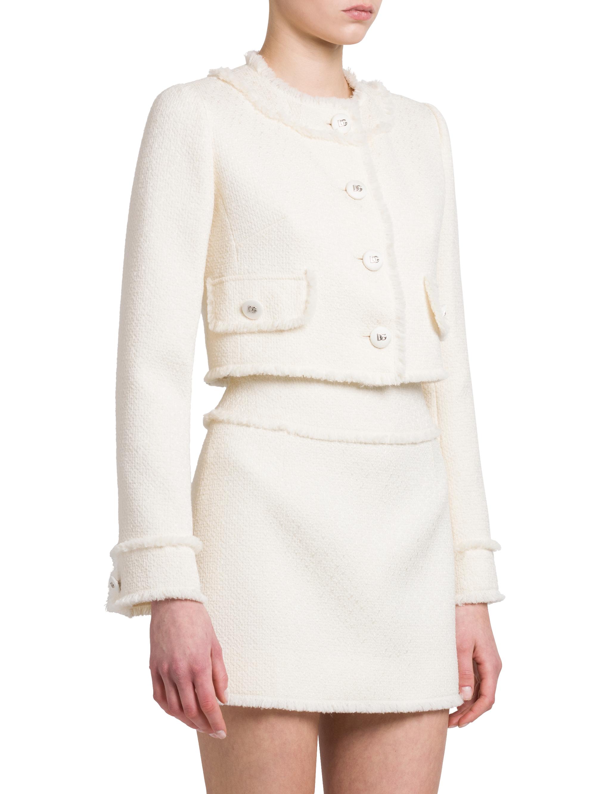 Dolce&Gabbana Wool-Blend Tweed Cropped Jacket | Saks Fifth Avenue