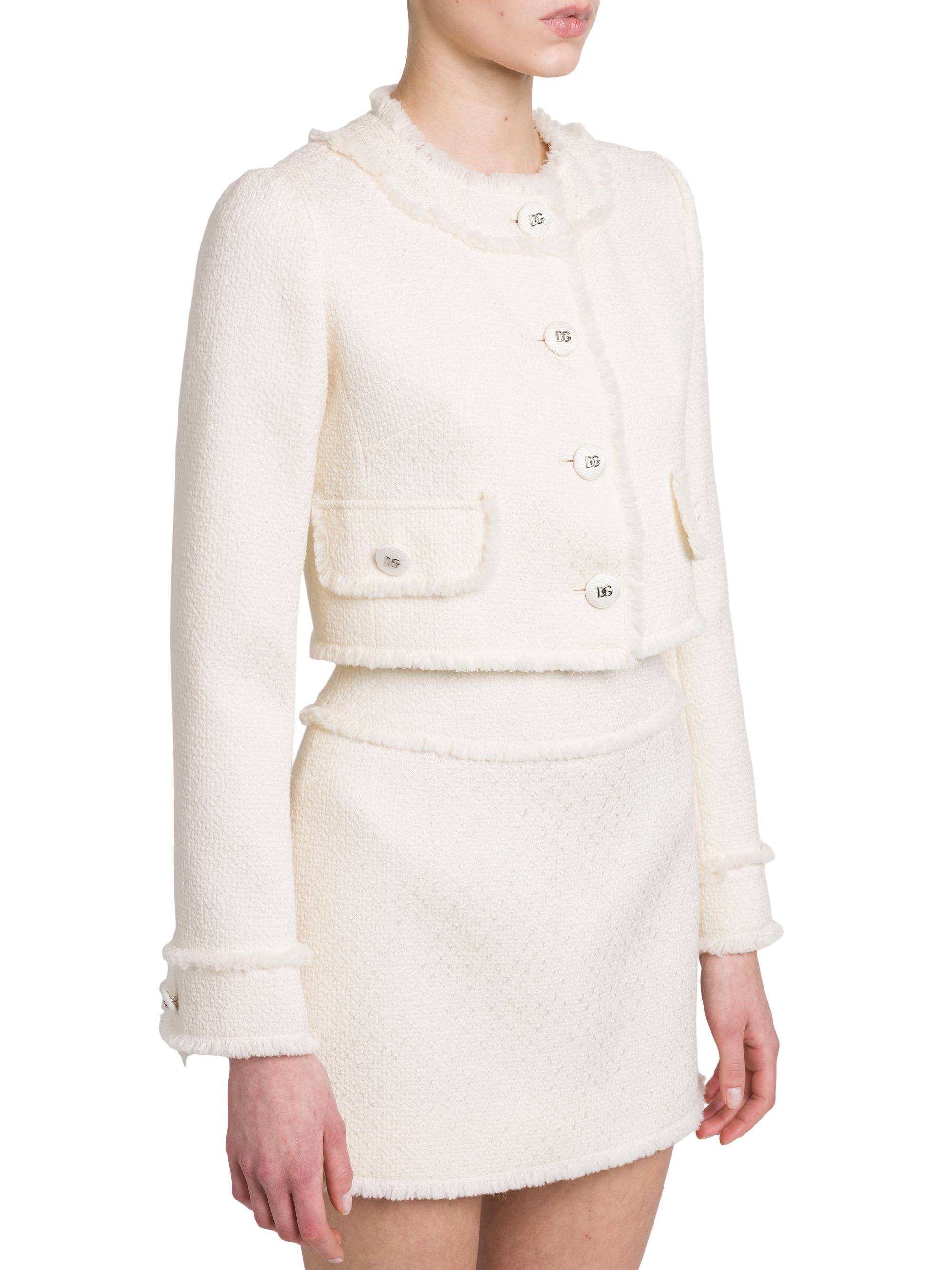 Dolce&Gabbana Wool-Blend Tweed Cropped Jacket | Saks Fifth Avenue