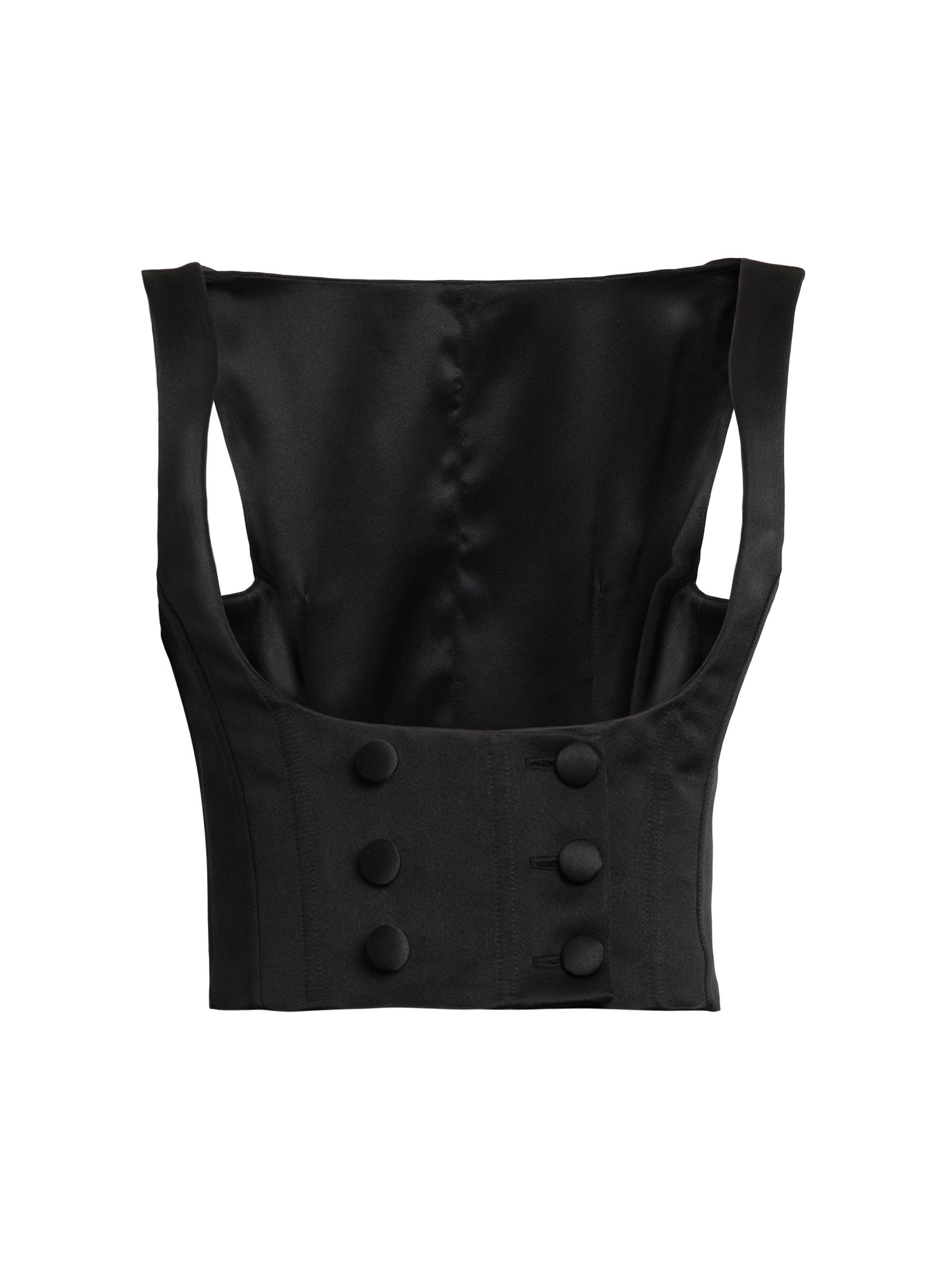 Dolce & Gabbana Women's Silk Underbust Corset Top - Nero