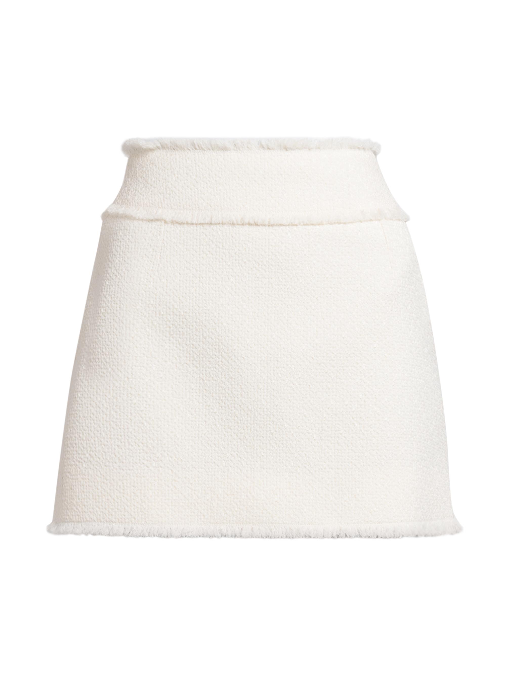 Dolce & Gabbana Women's Wool-Blend Tweed Miniskirt - Bianco Panna Chiaris