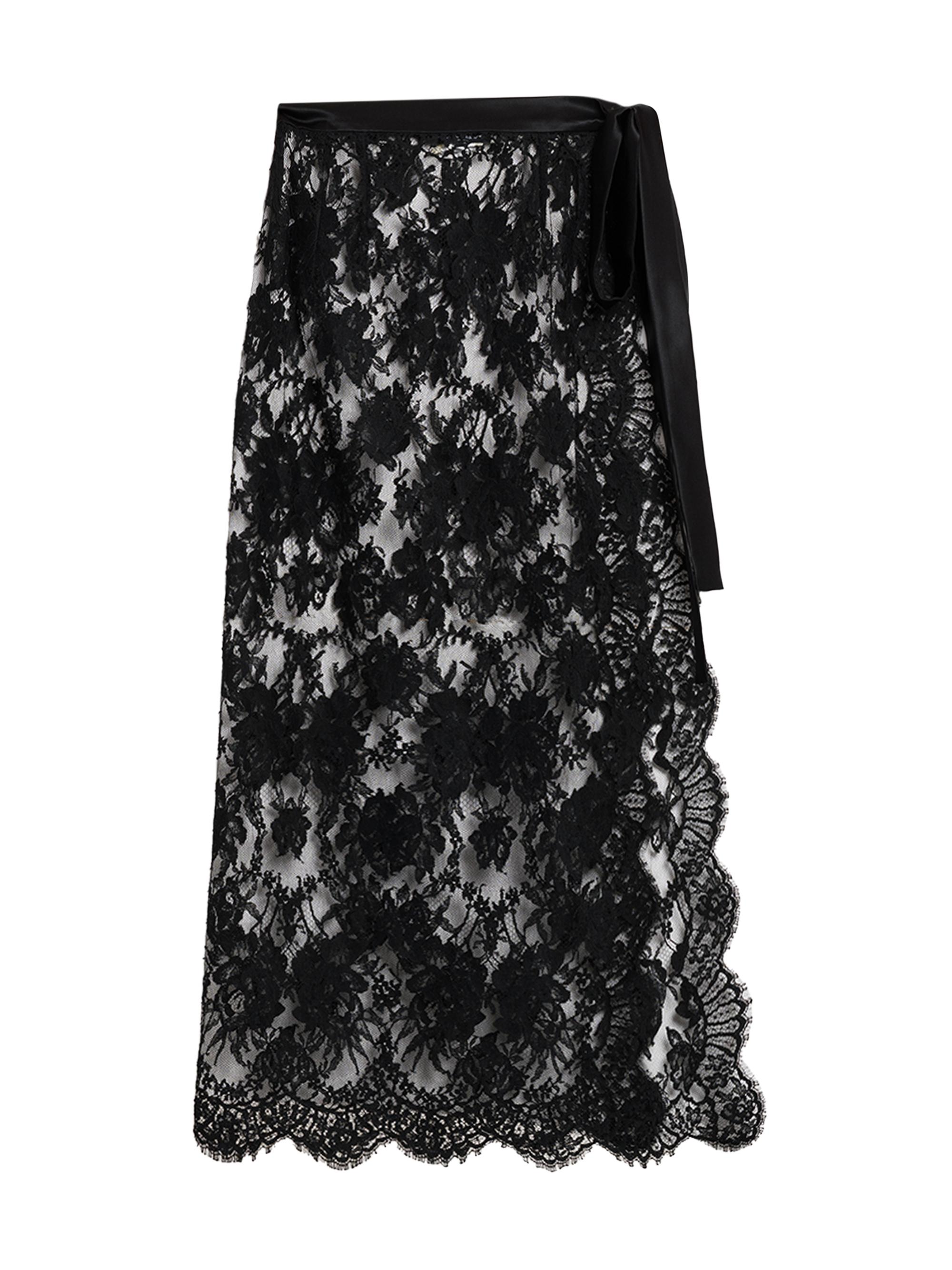 Dolce & Gabbana Women's Pizzo Sheer Lace Midi-Skirt - Nero