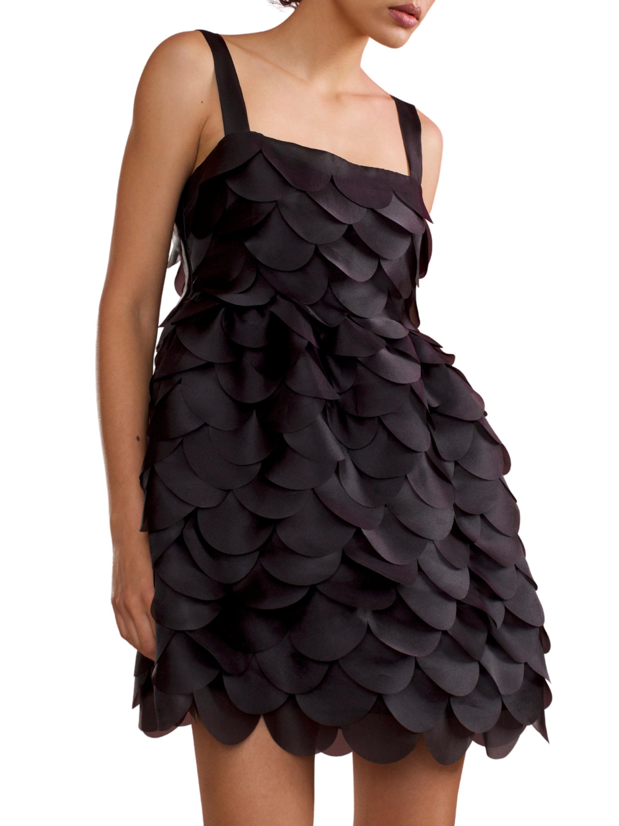 Cynthia Rowley Women's Organza Scallop Minidress - Black