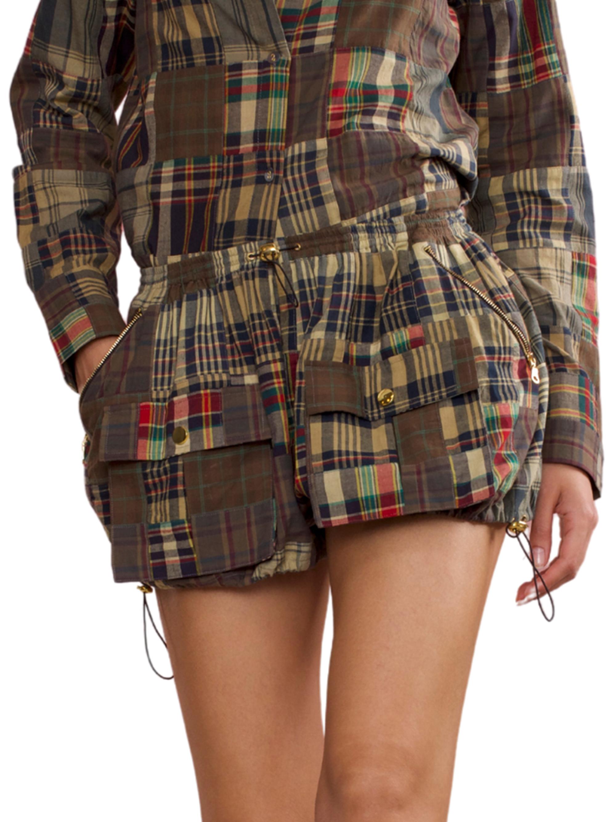Cynthia Rowley Women's Madras Plaid Cargo Bloomer Shorts - Plaid