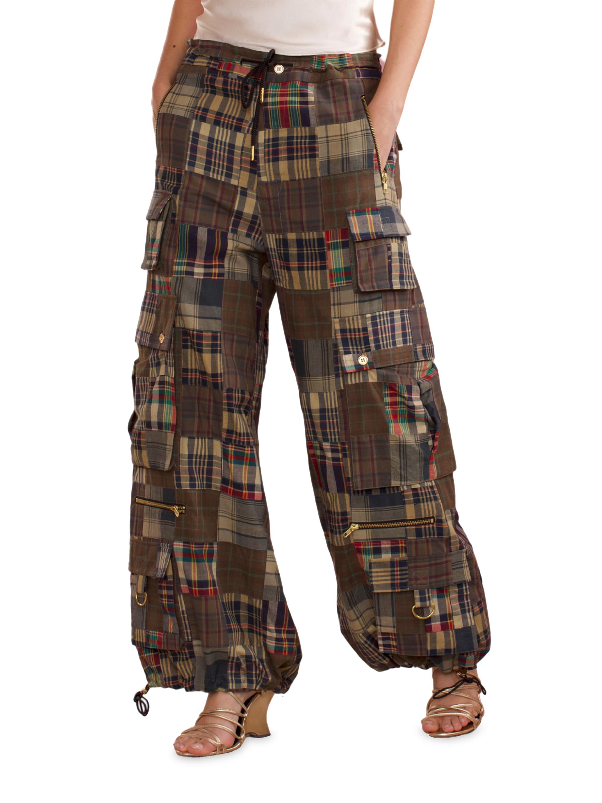 Cynthia Rowley Women's Madras Patchwork Plaid Cargo Pants - Plaid