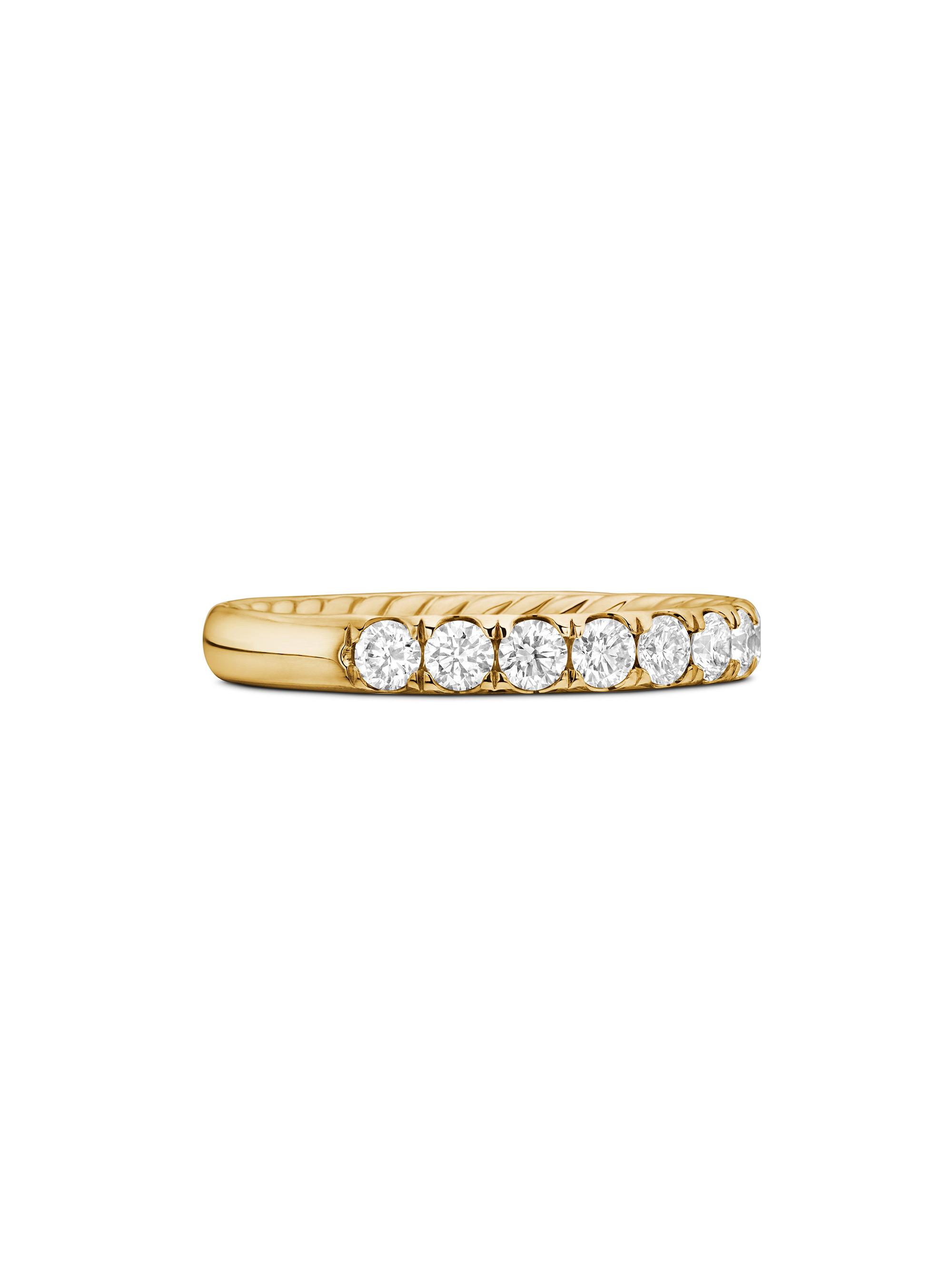 David Yurman Women's DY Eden Partway Band Ring in 18K Yellow Gold - Diamond